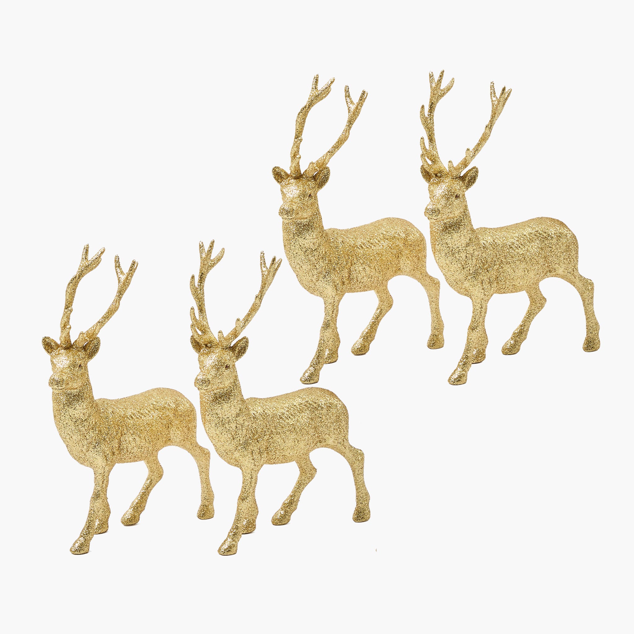 Gold Glitter Reindeers (Set of 4)