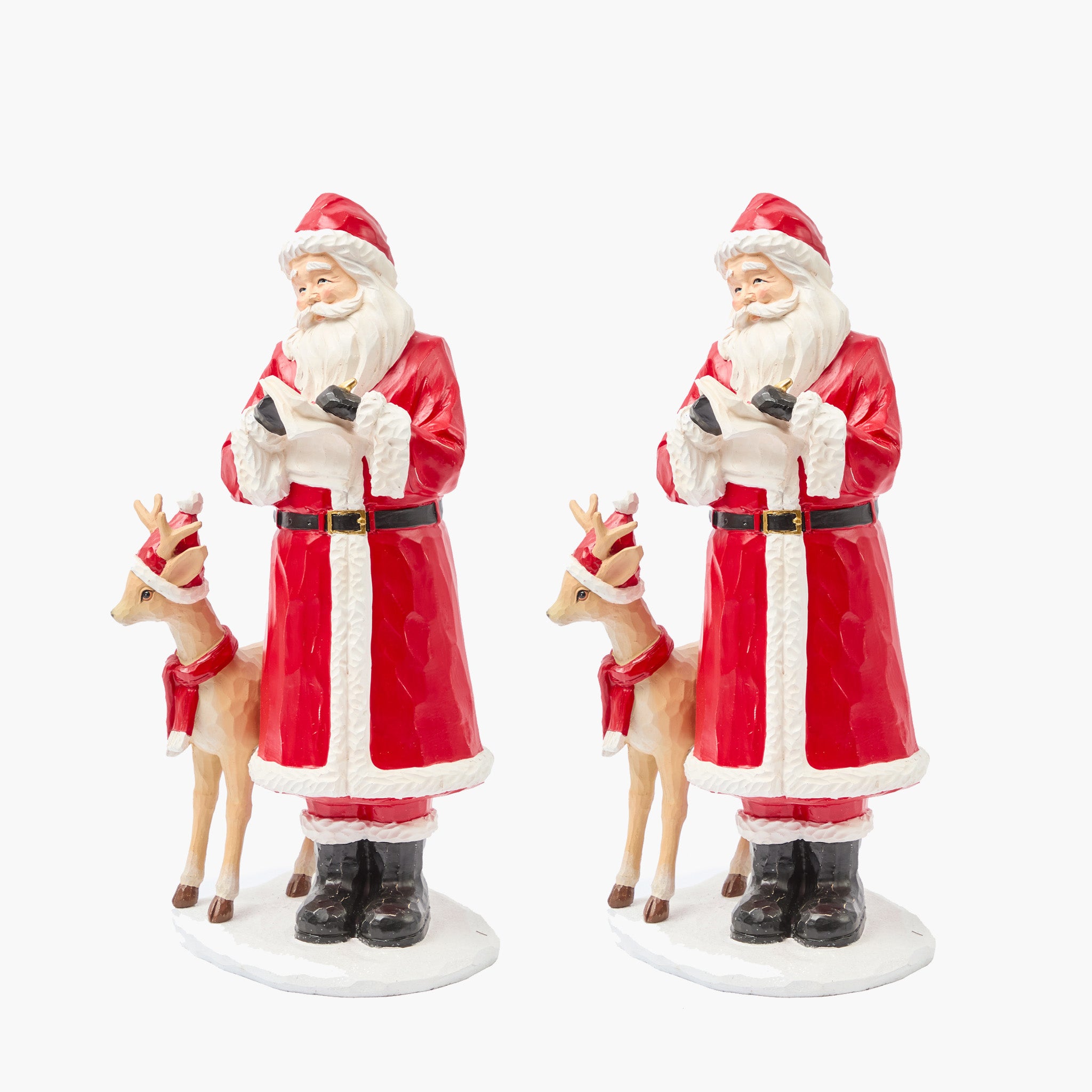 Santa with Rudolph Figurine (Pair)