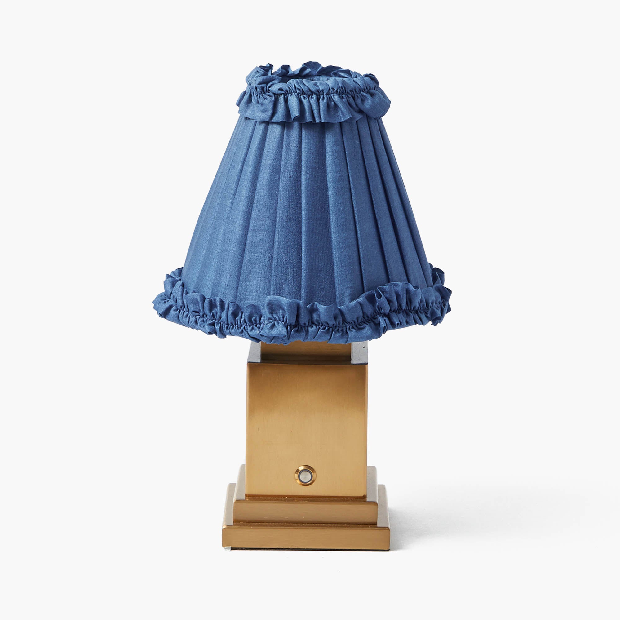 Blue Frilled Silk Lampshade (18cm)