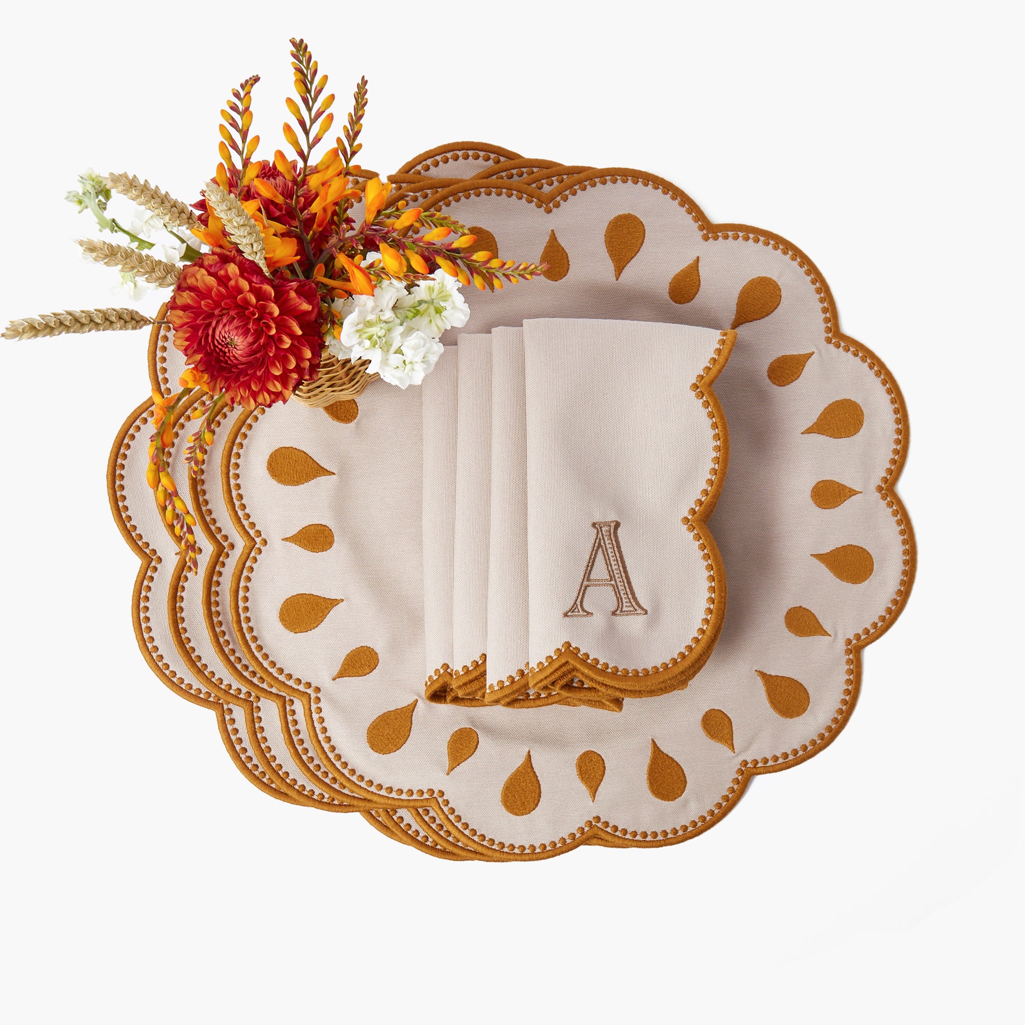Bettina Taupe & Mustard Placemats (Set of 4)