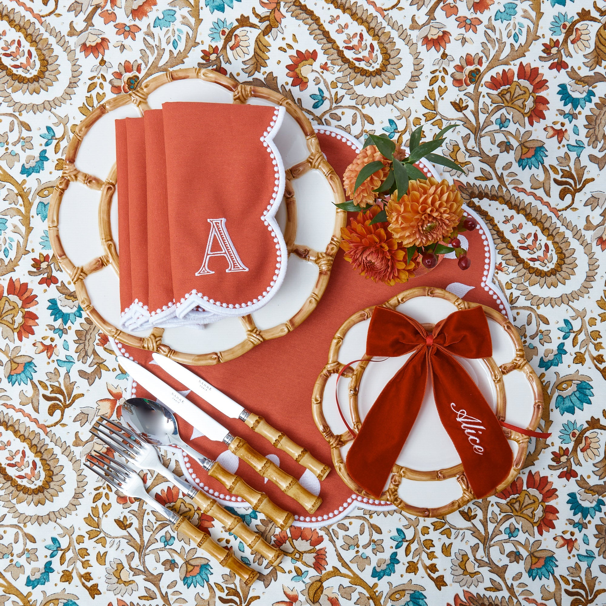 Personalisable Burnt Orange Bow