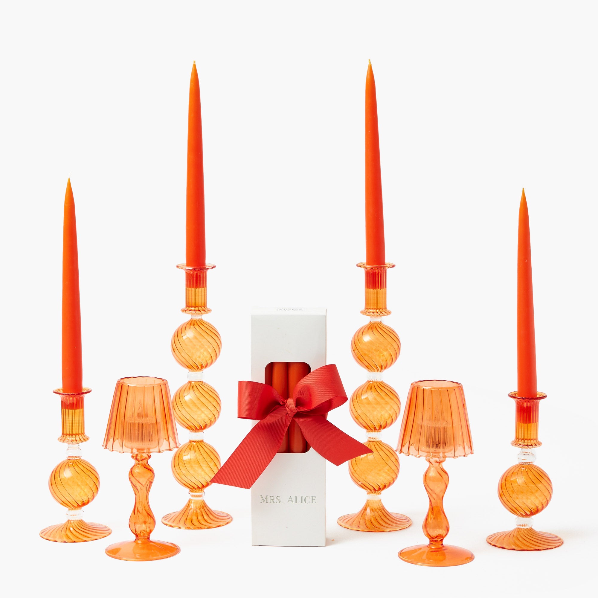 Handmade Orange Candles (Set of 8)
