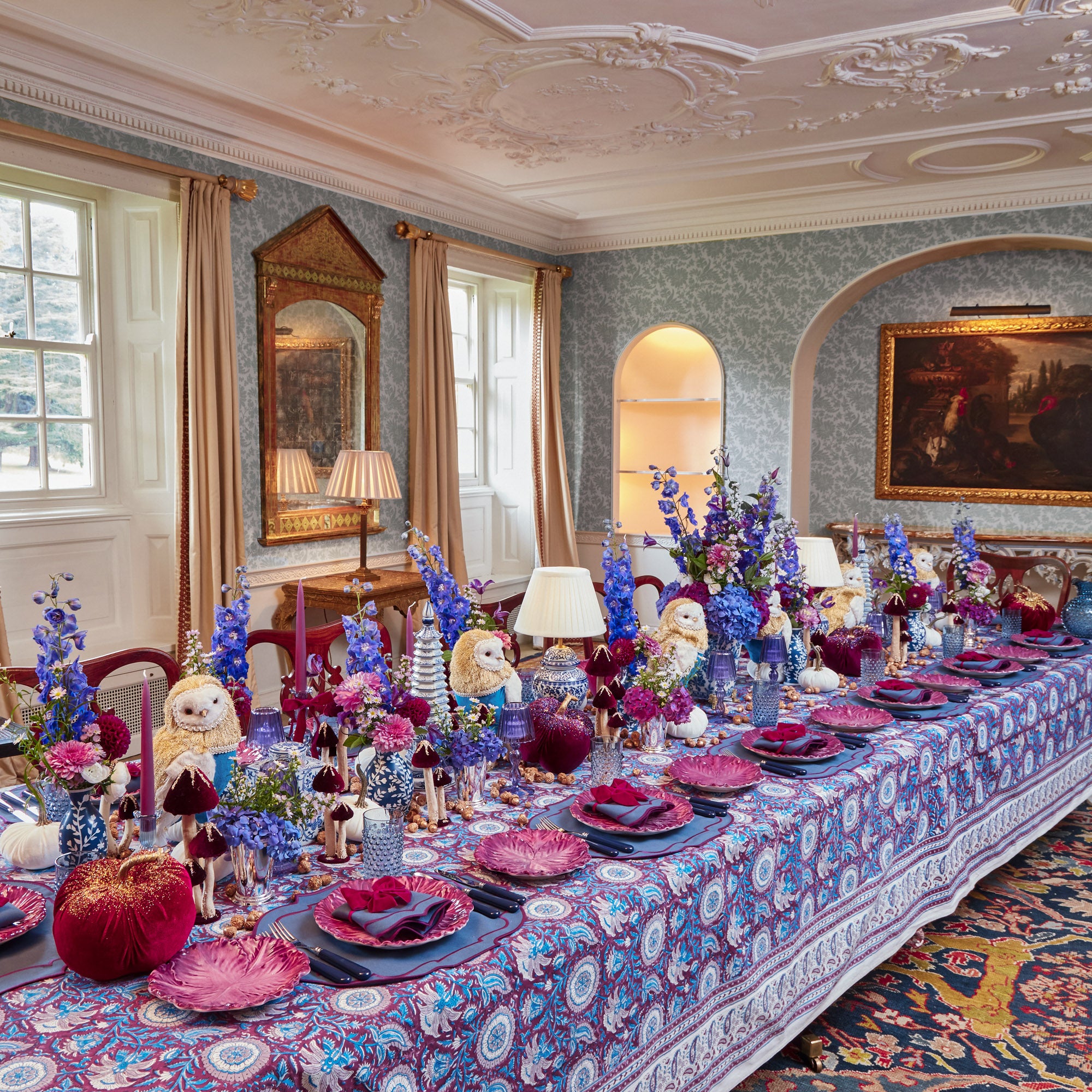 Chinoiserie Rechargeable Lamp & Cream Shade (22cm)