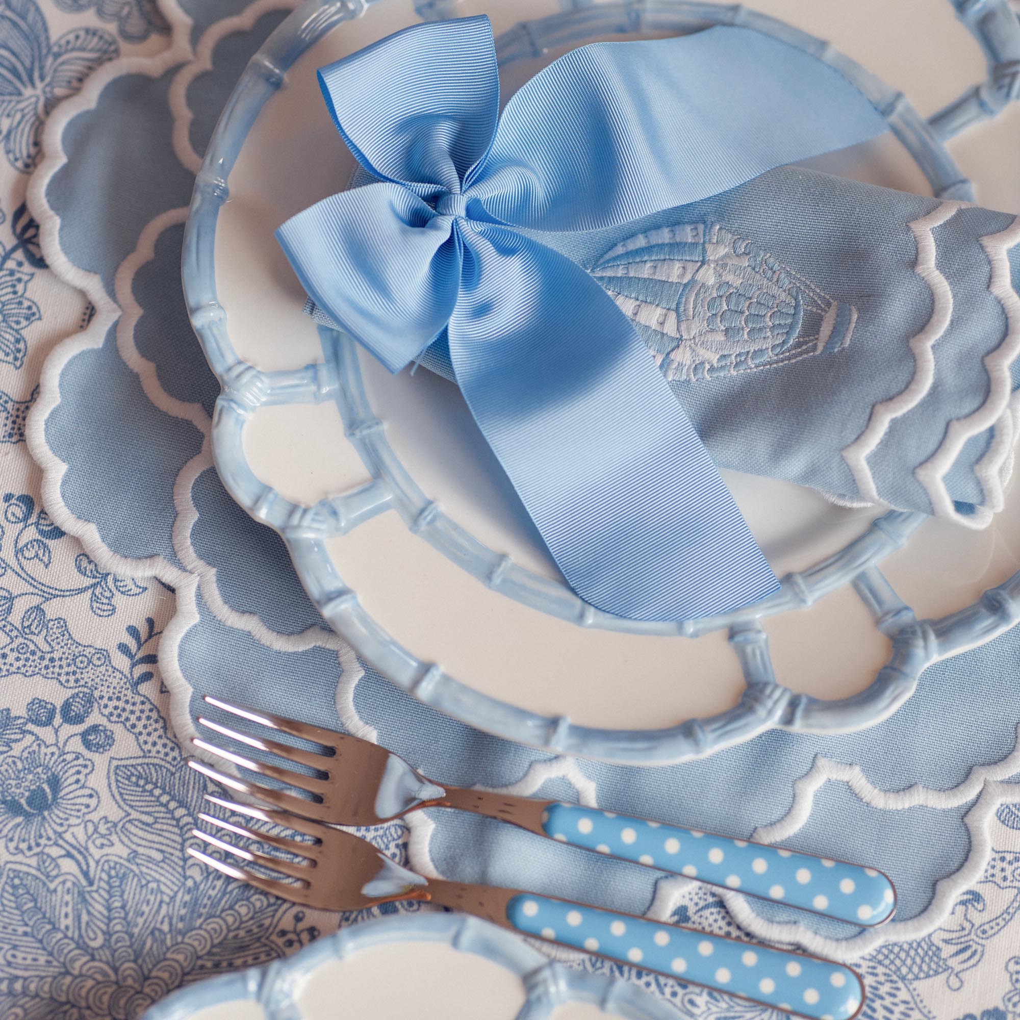 Blue Polka Dot Cutlery (5 piece)