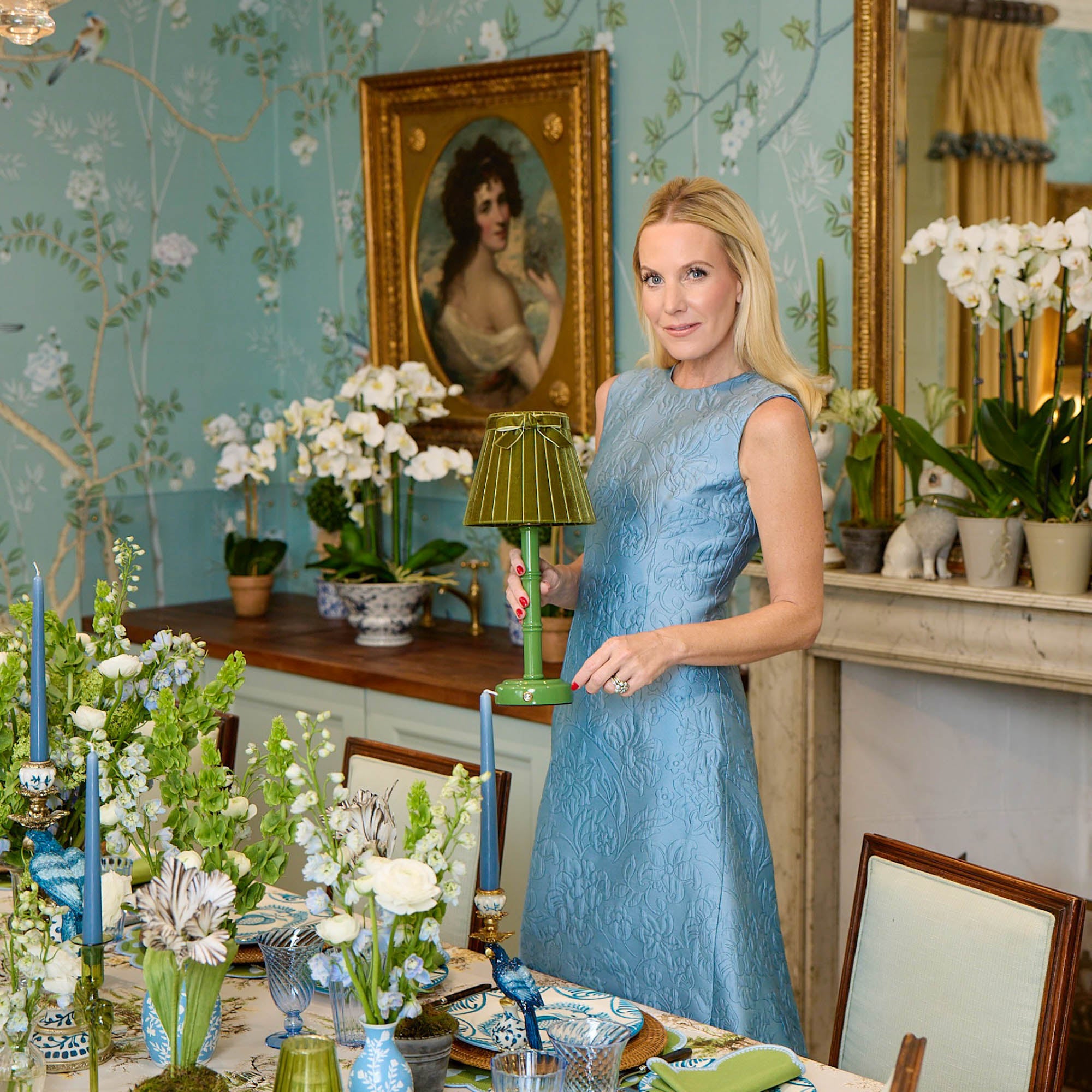 Olive Velvet Bow Lampshade (18cm)