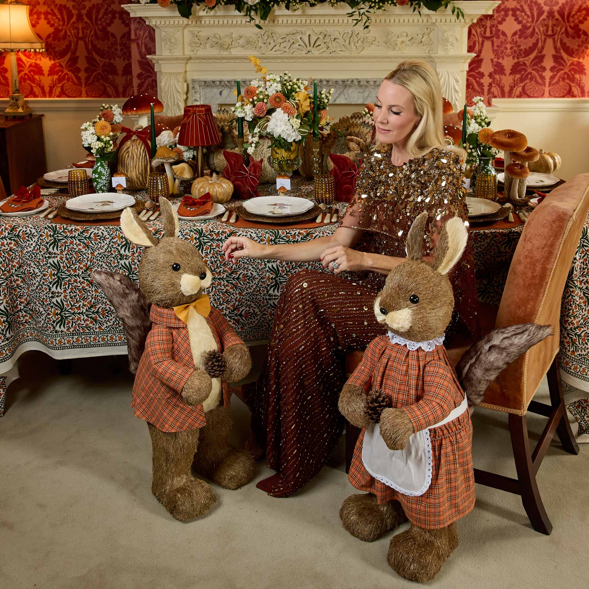 Extra Large Mr. & Mrs. Fall Squirrel (Pair)