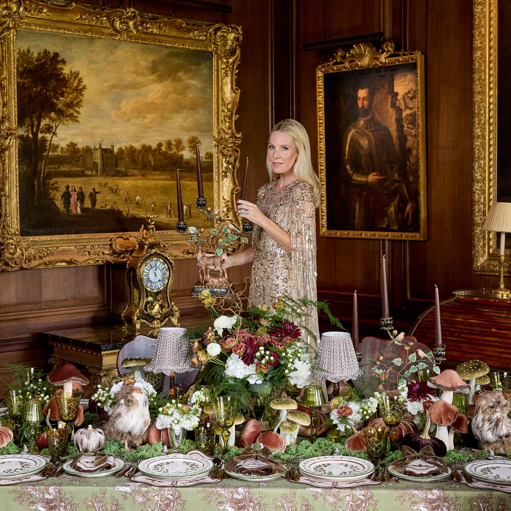 Burnt Bamboo Rechargeable Lamp with Chocolate Lotus Ruffle Shade (18cm)