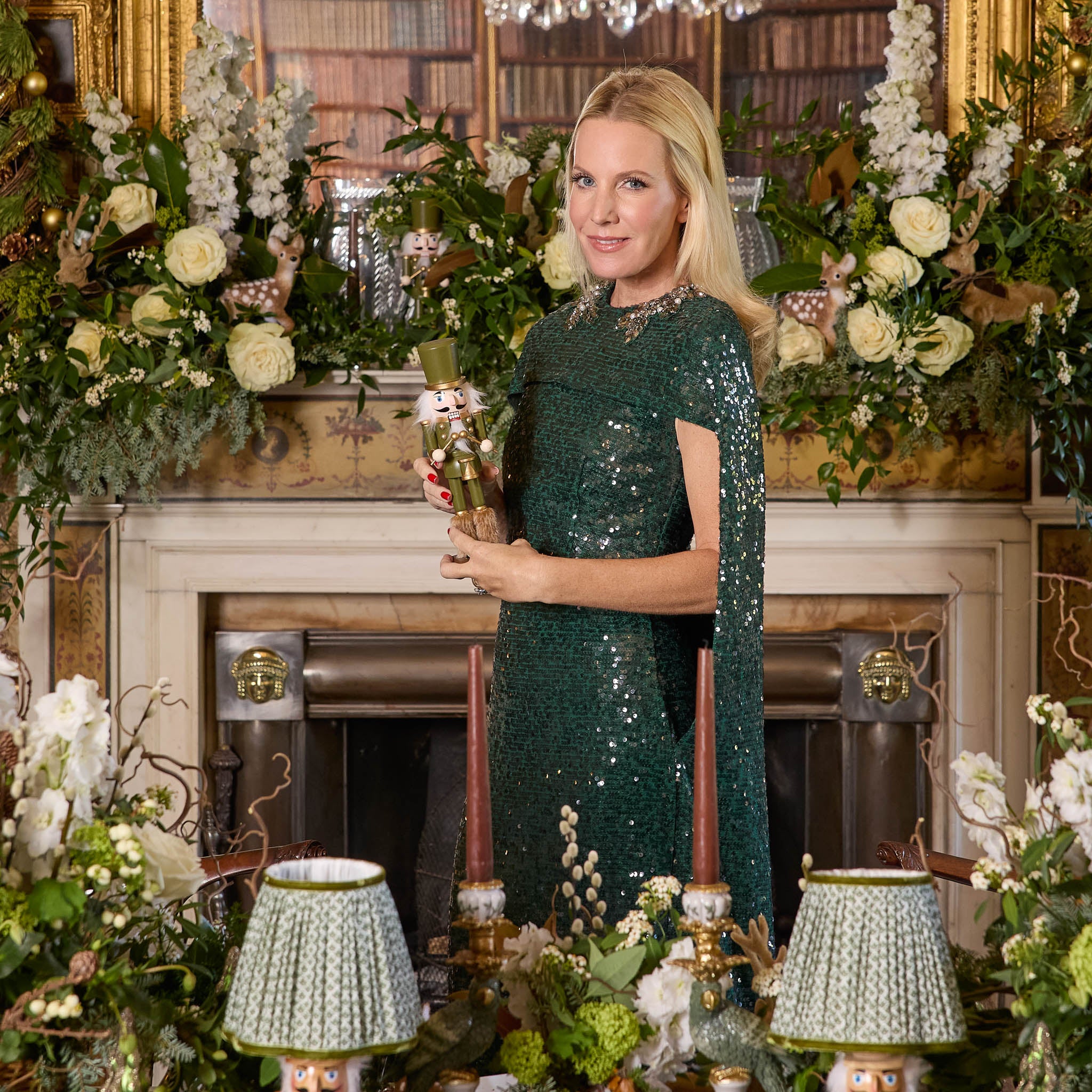 Green Fur Booted Nutcracker (Pair)