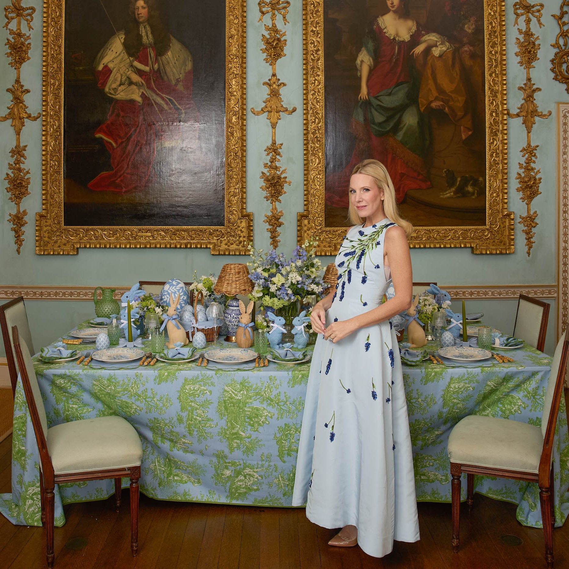 Ottilie Blue Toile Tablecloth