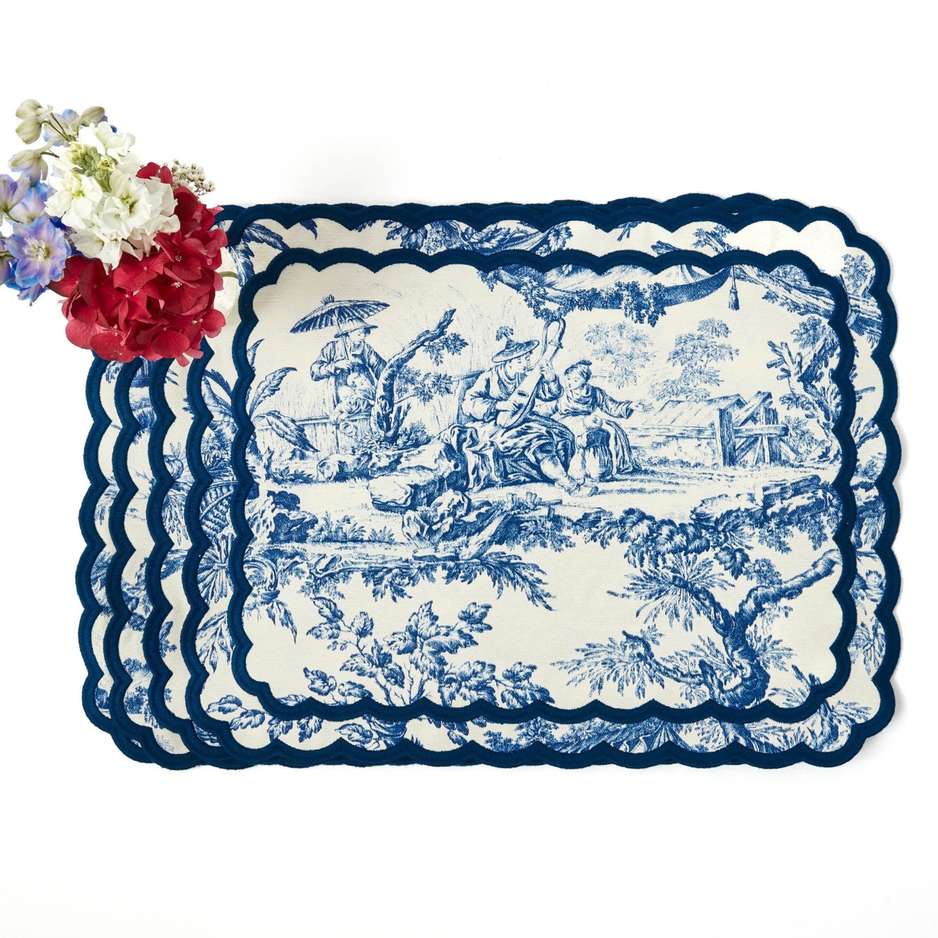 Isla Blue Toile Placemats (Set of 4)