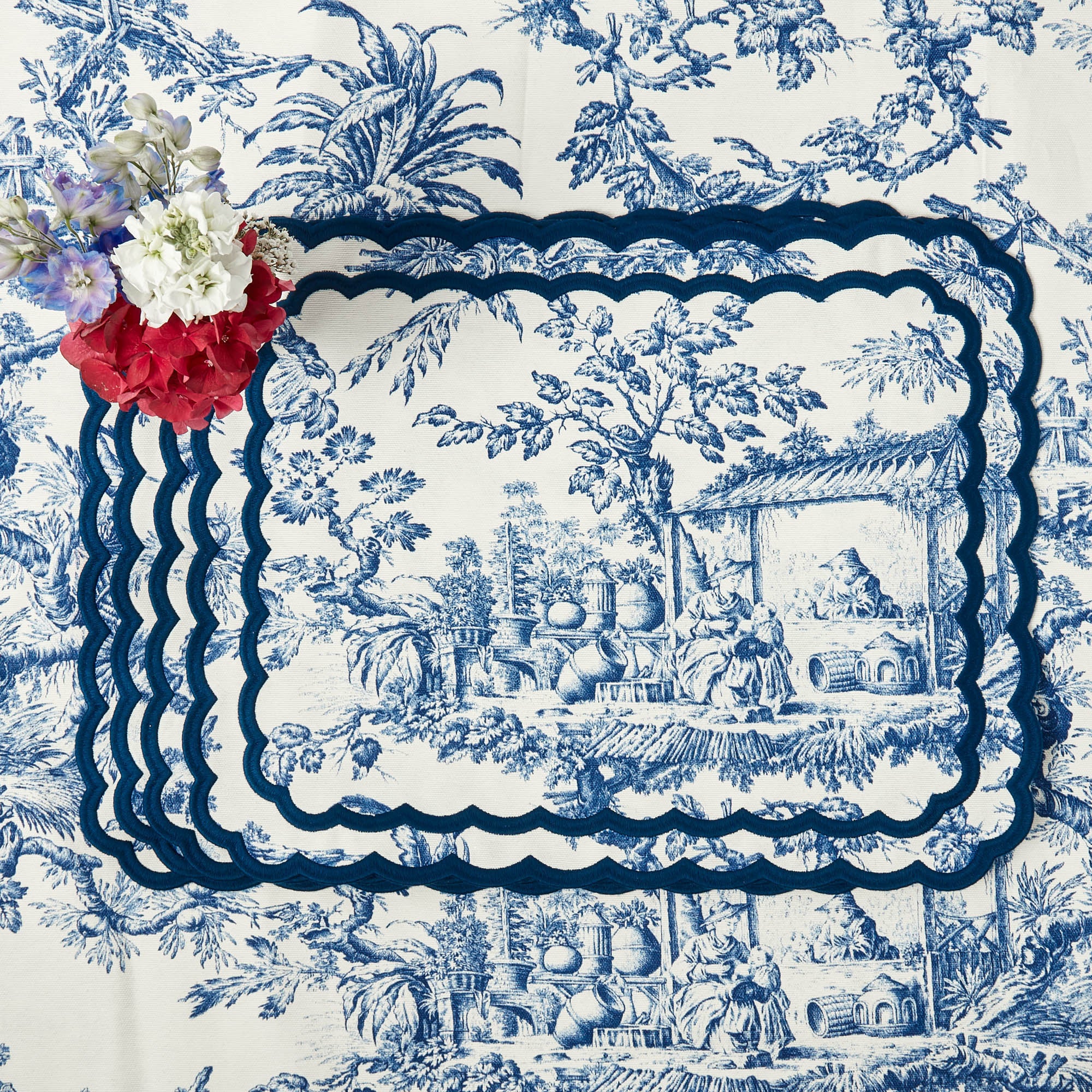Isla Blue Toile Placemats (Set of 4) - Main Image