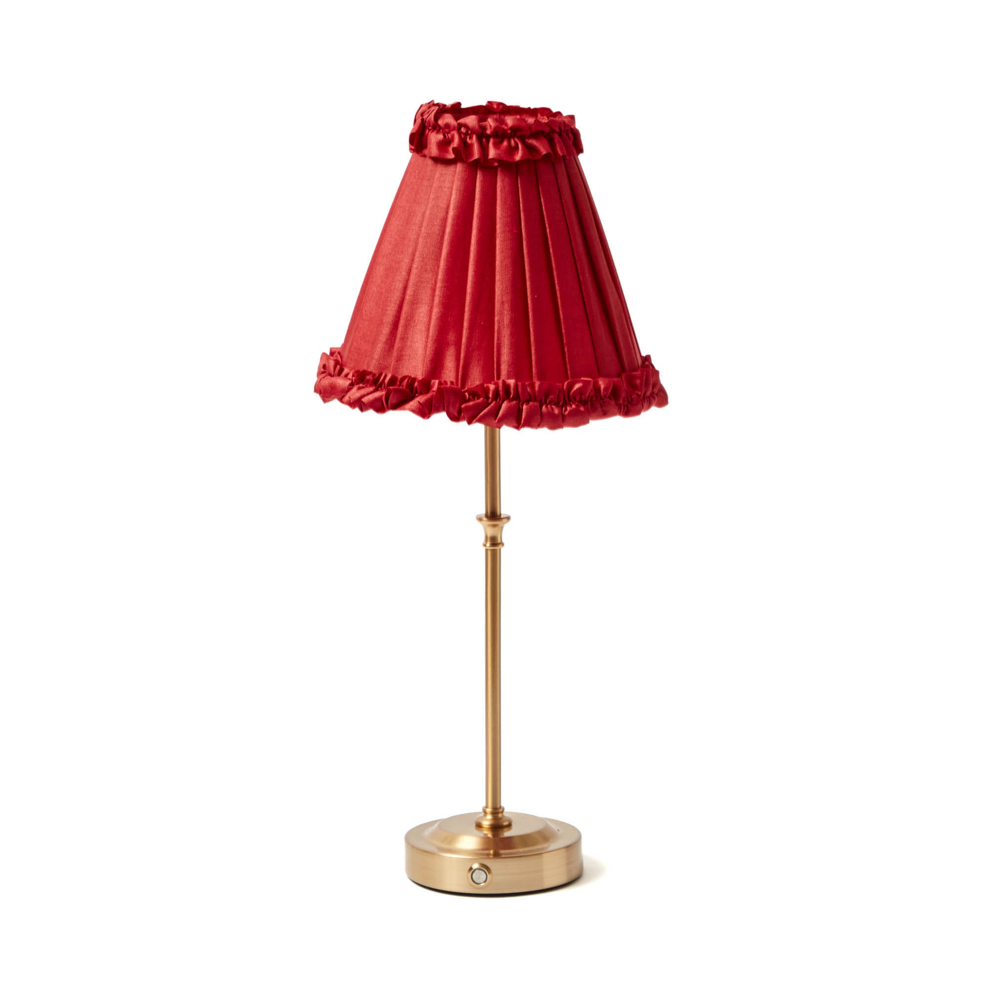 Red Frilled Silk Lampshade (18cm)