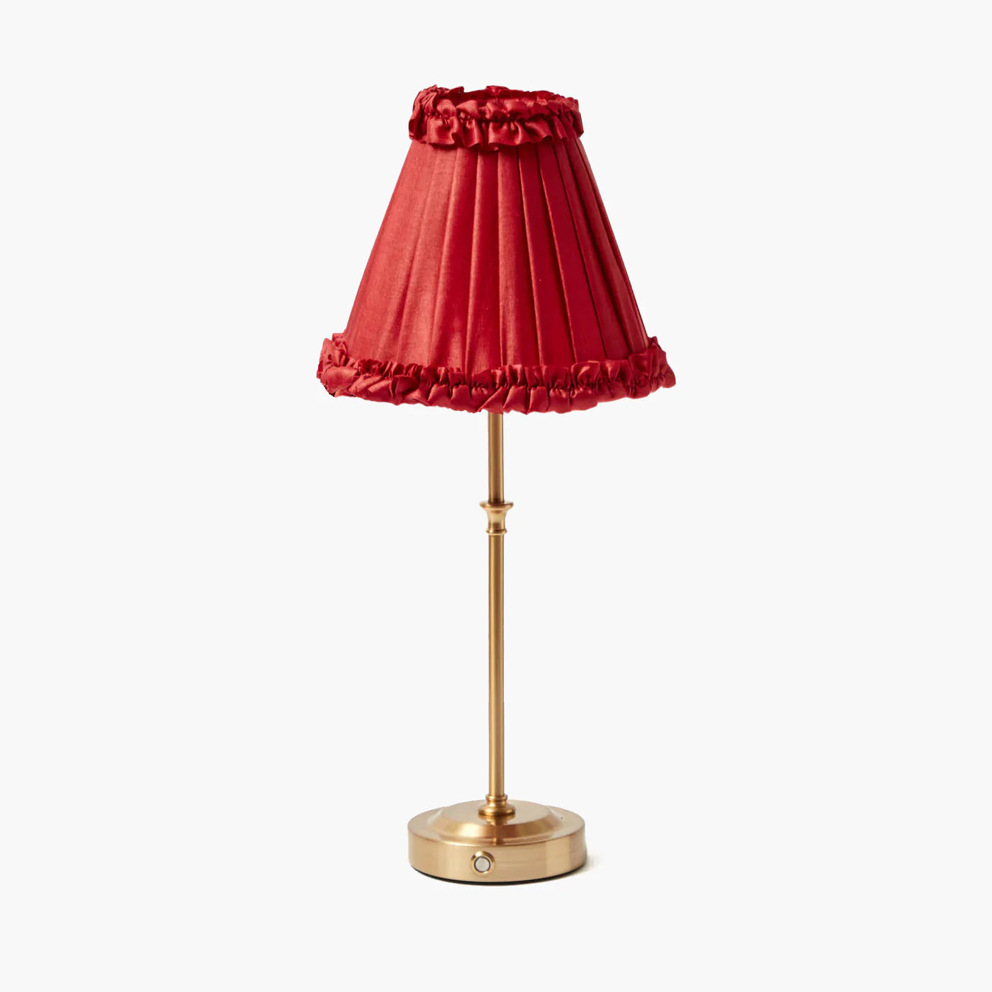 Edie Rechargeable Lamp with Red Frilled Shade (18cm)