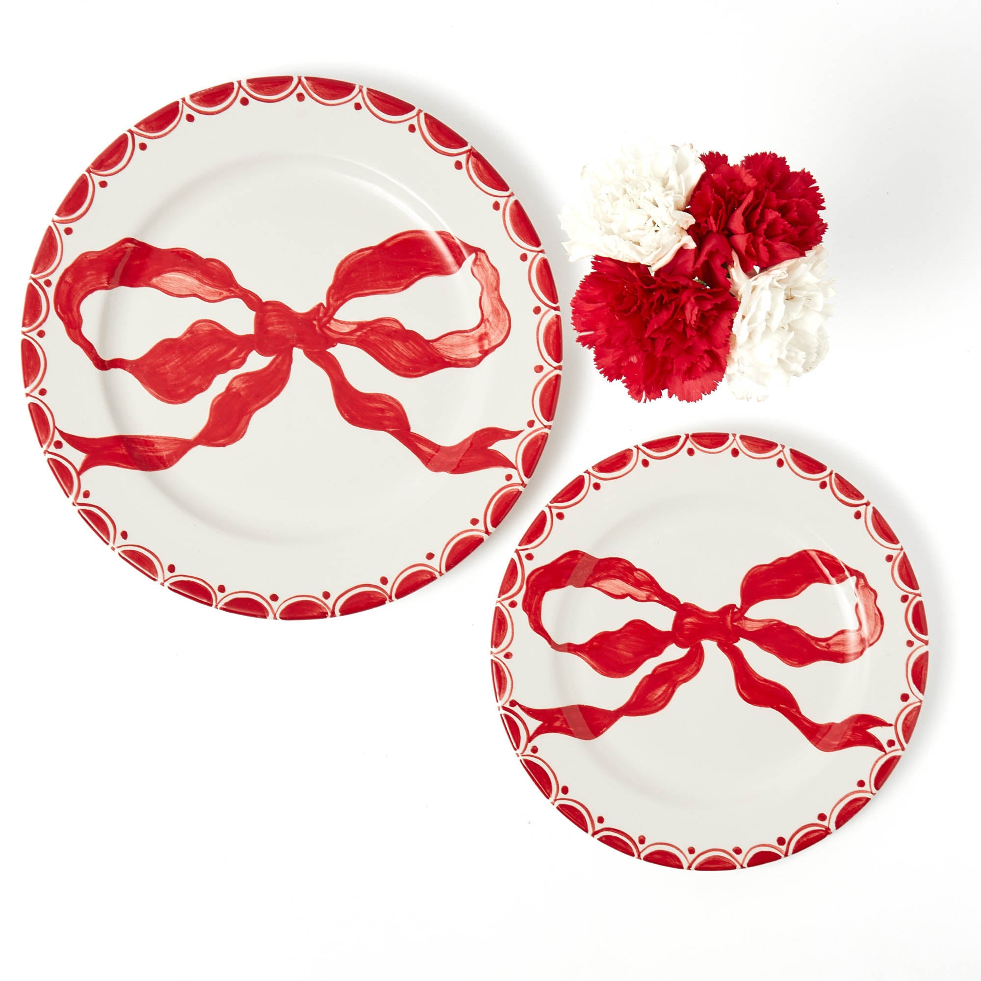 Marilyn Red Bow Dinner & Starter Plates (Set of 8)