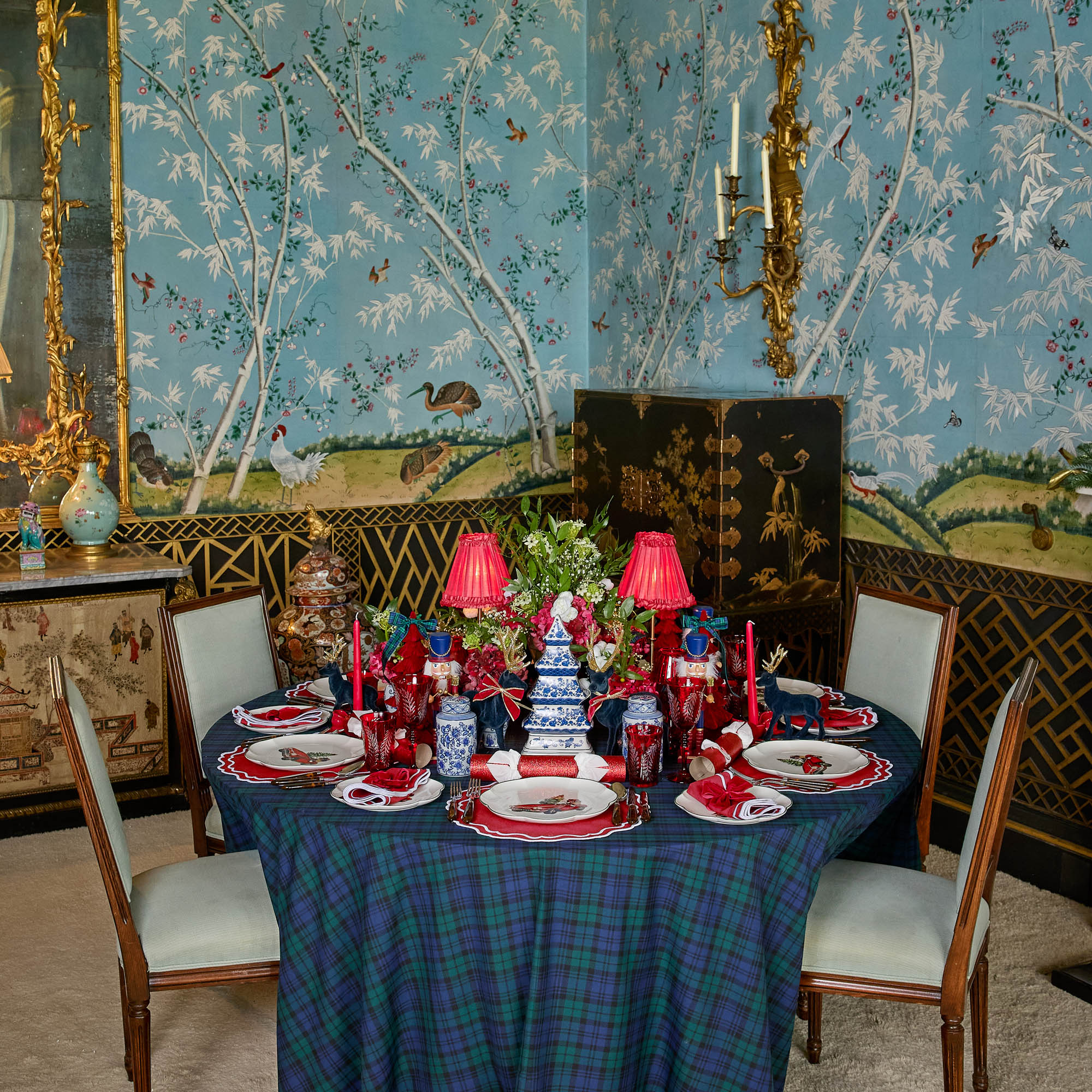 Red Frilled Silk Lampshade (18cm)