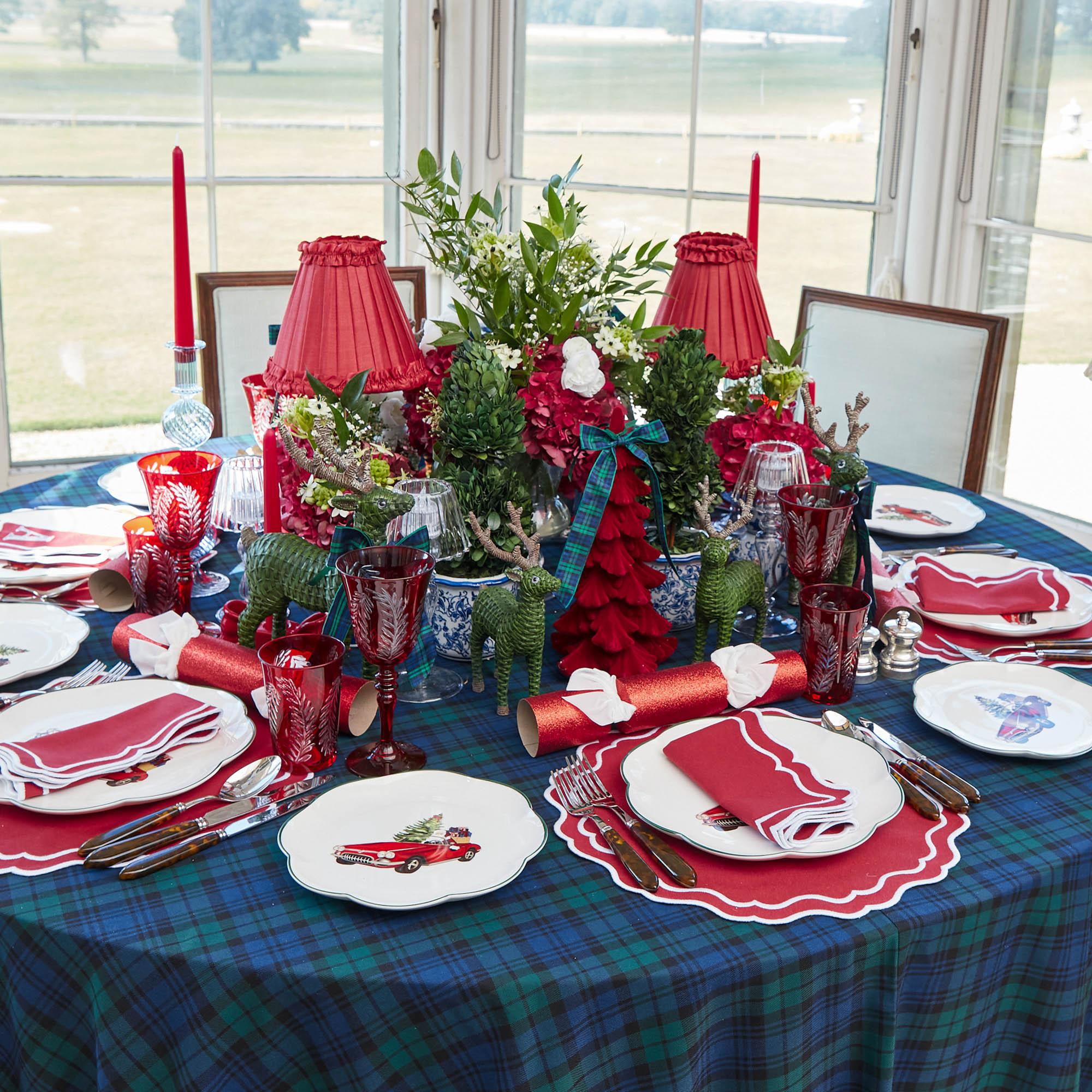 Chinoiserie Potted Boxwood Tree (Pair)