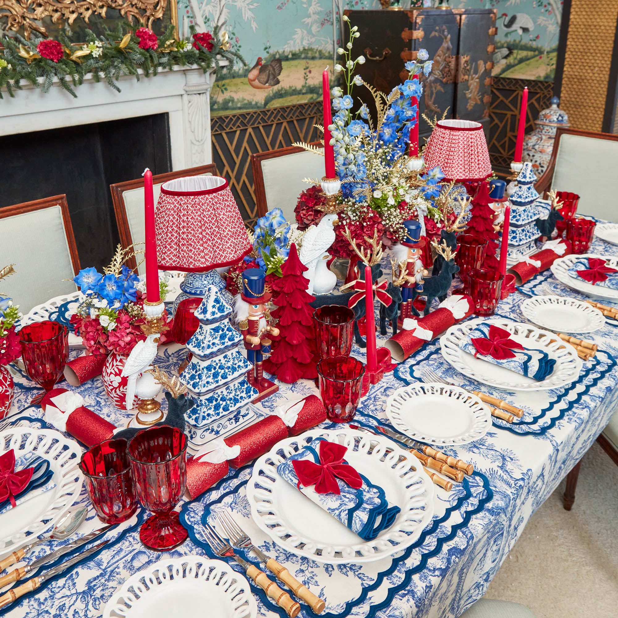 Isla Blue Toile Tablecloth