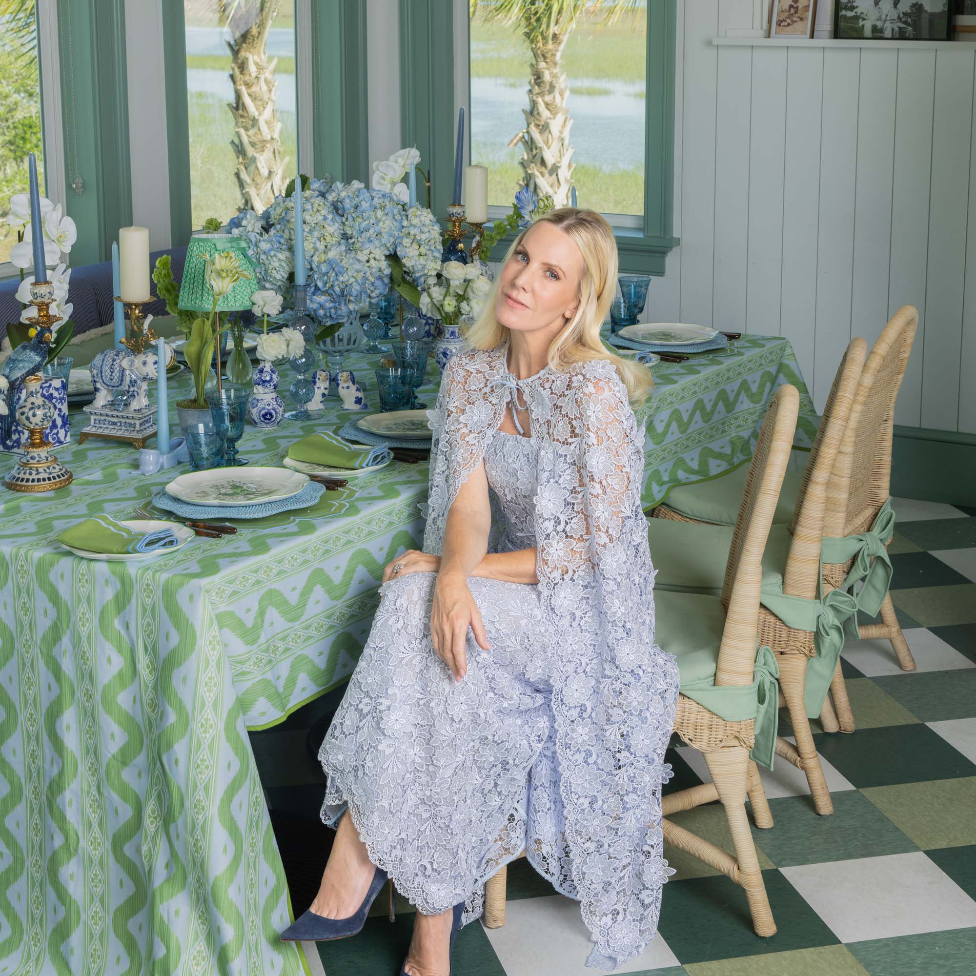 Spring Green Lotus Bow Lampshade (18cm)