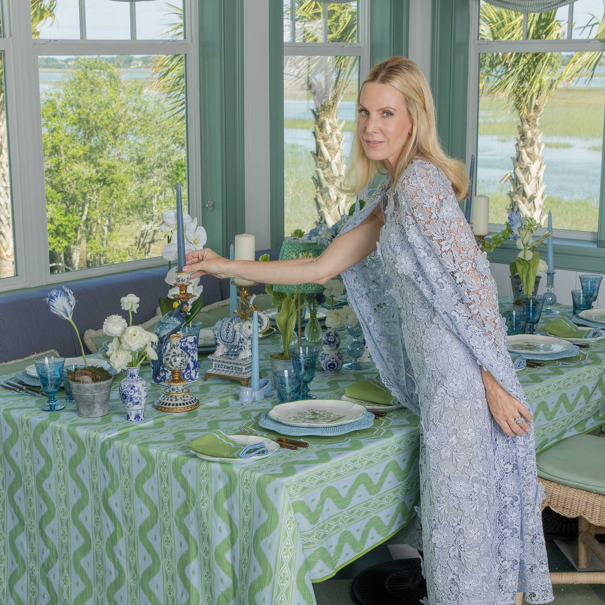 Blue Parrot Candle Holder (Pair)