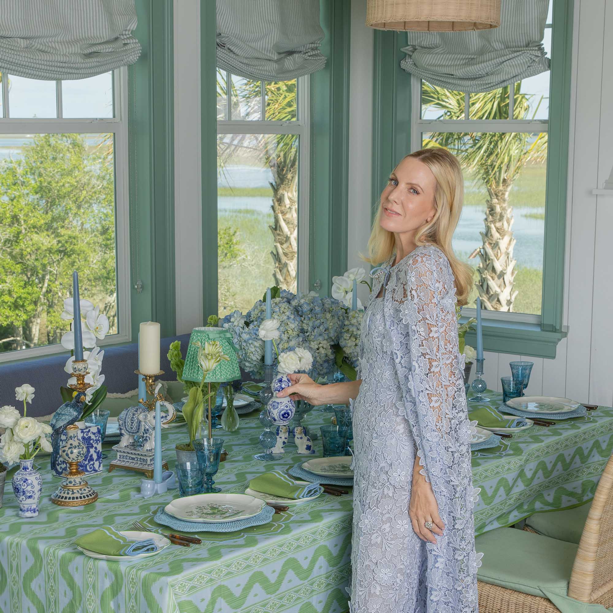 Camille Azure Candle Holder (Pair)