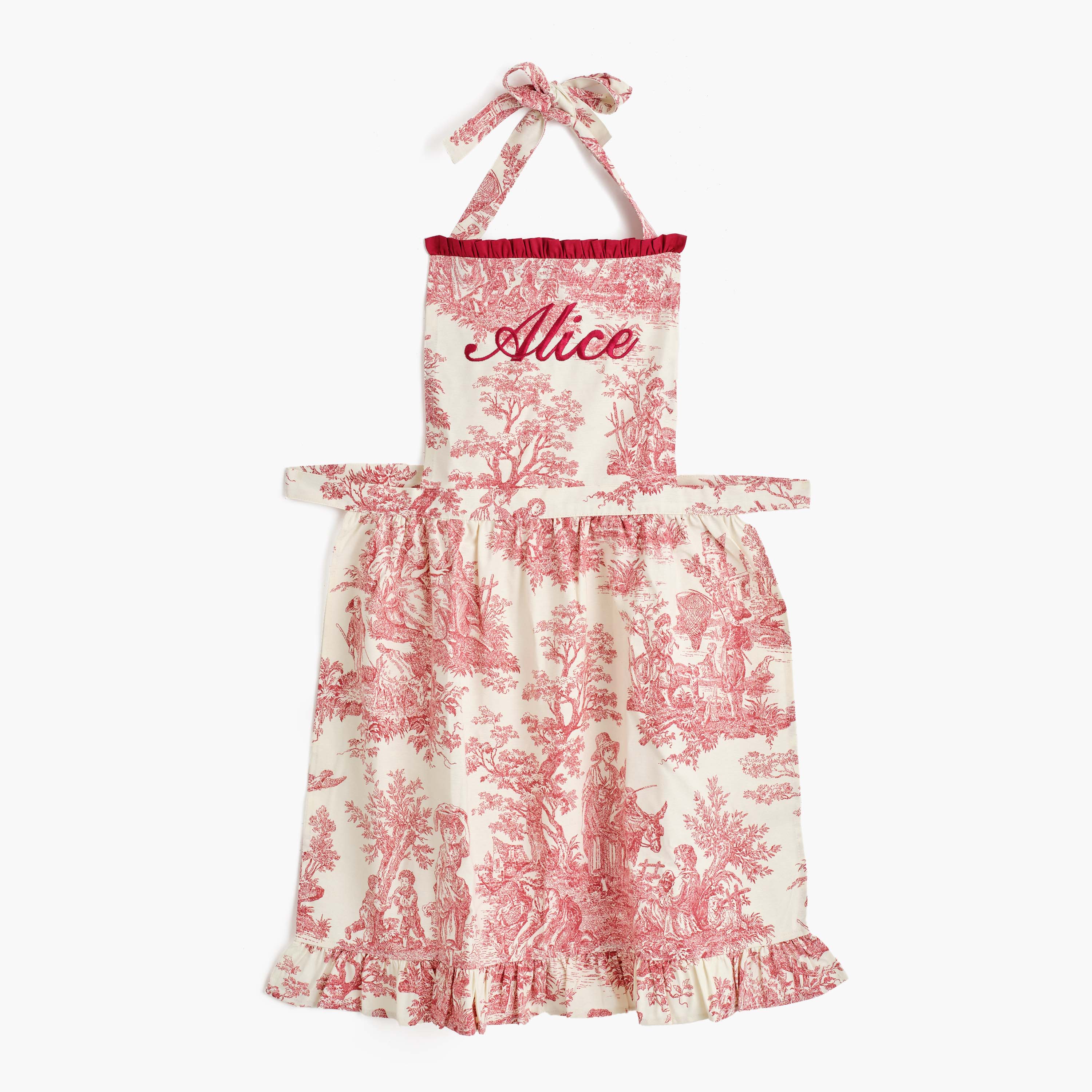 Claudette Frilled Toile Apron