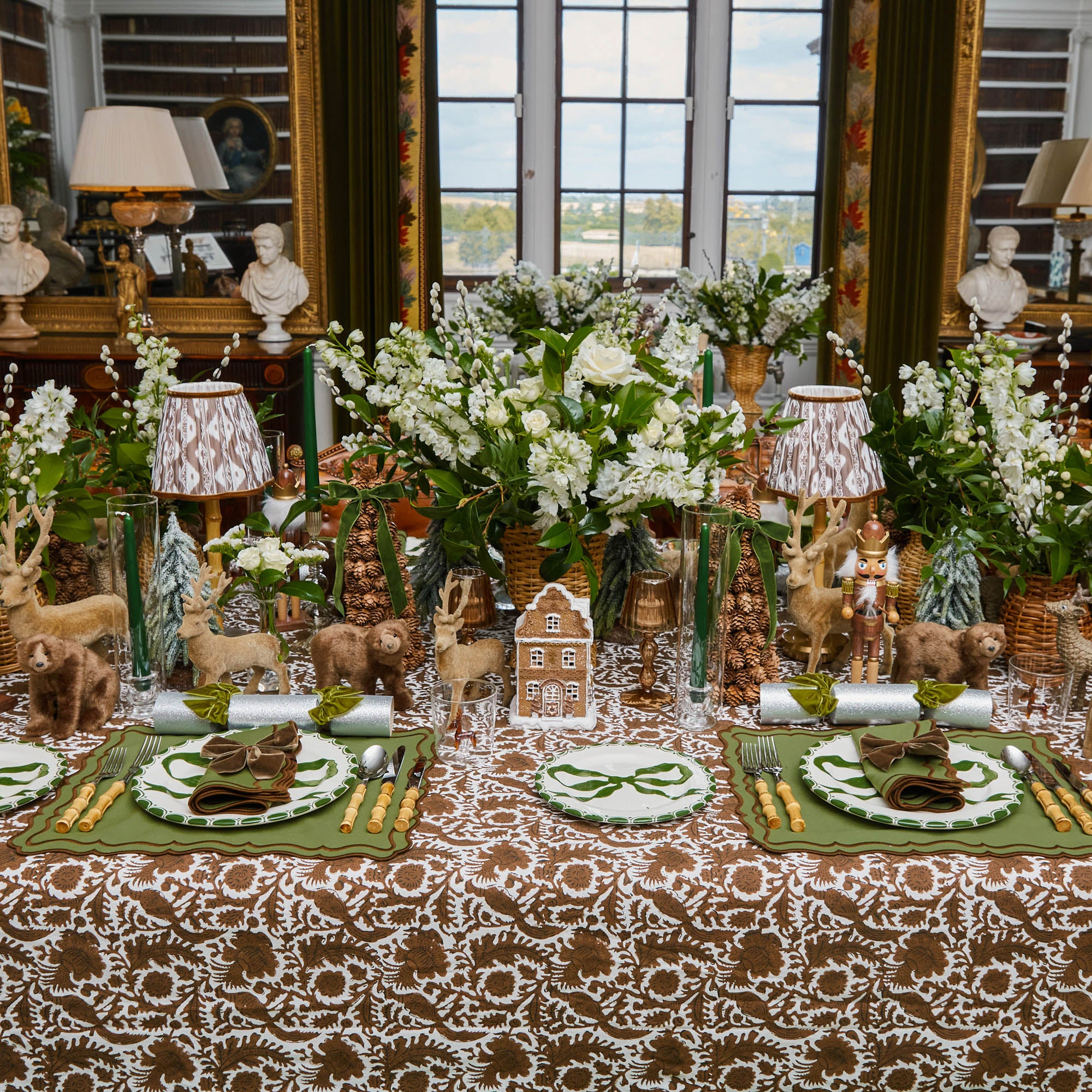 Katherine Green & Chocolate Napkins (Set of 4)