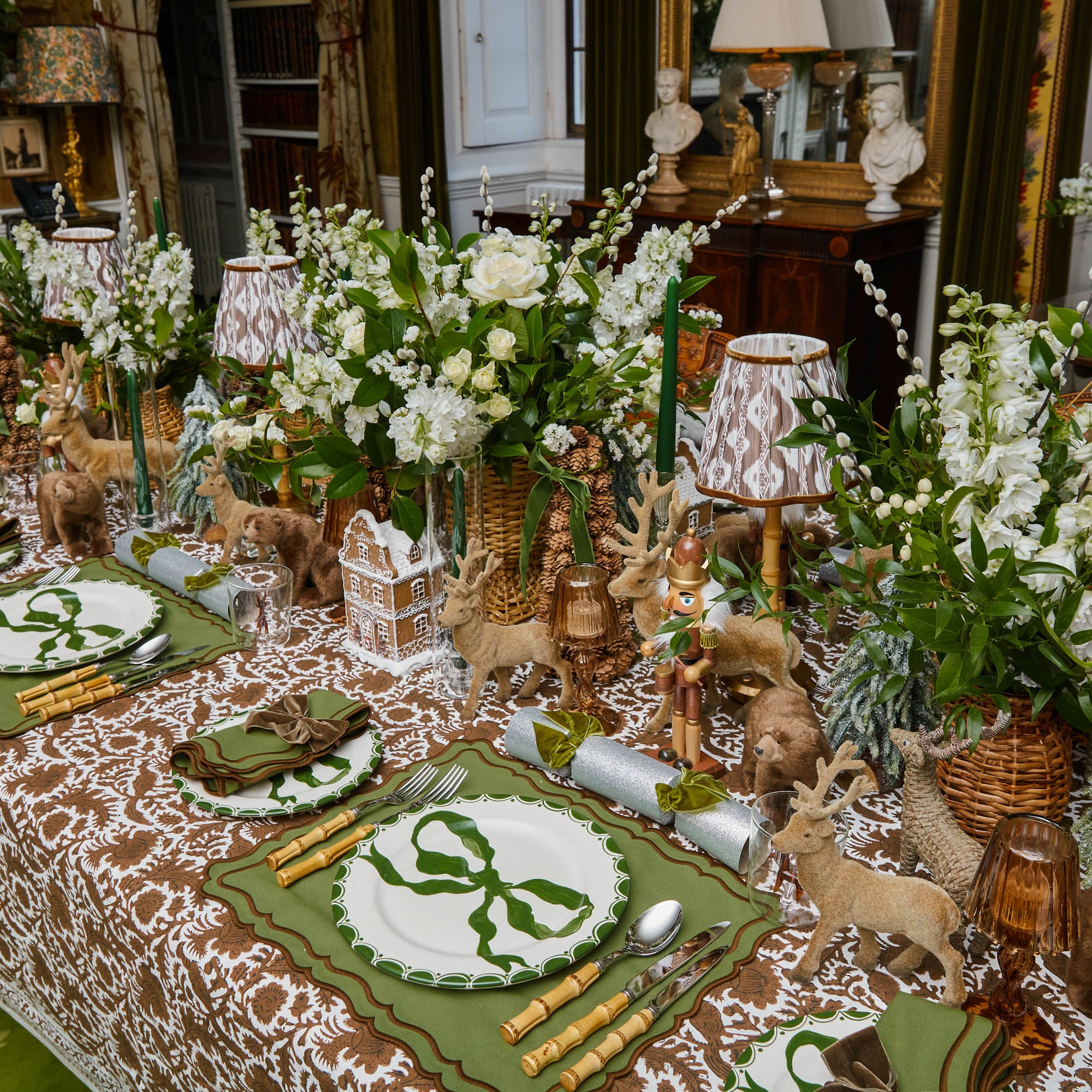 Katherine Green & Chocolate Napkins (Set of 4)