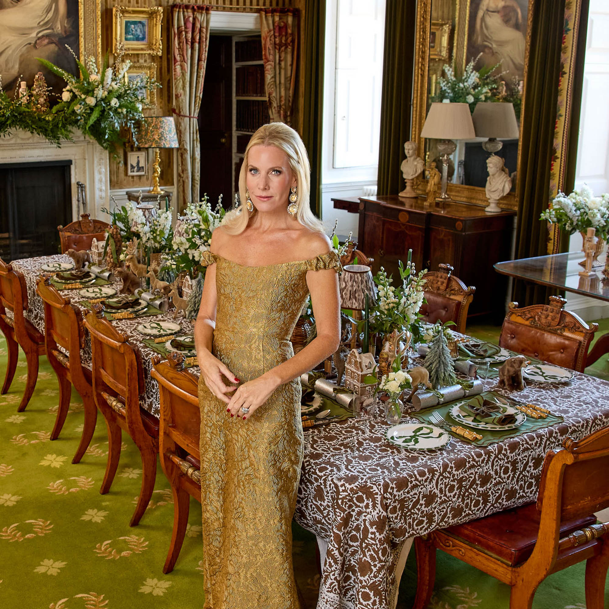 Marilyn Forest Green Bow Dinner & Starter Plates (Set of 8)