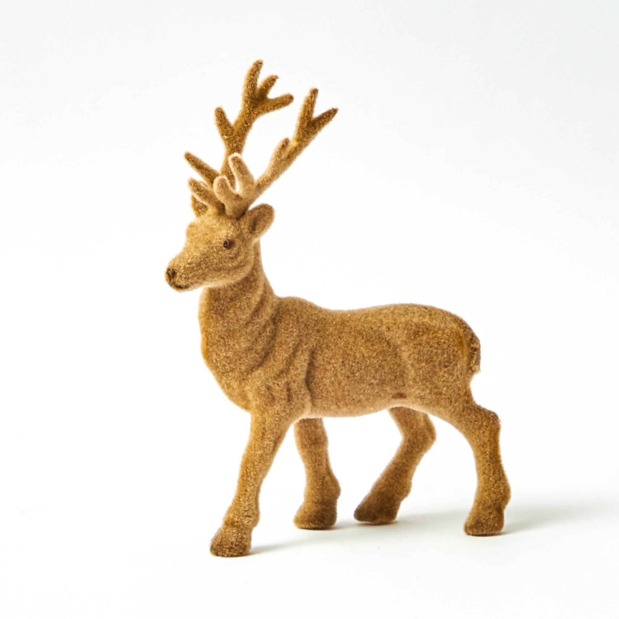 Taupe Flocked Reindeer Family