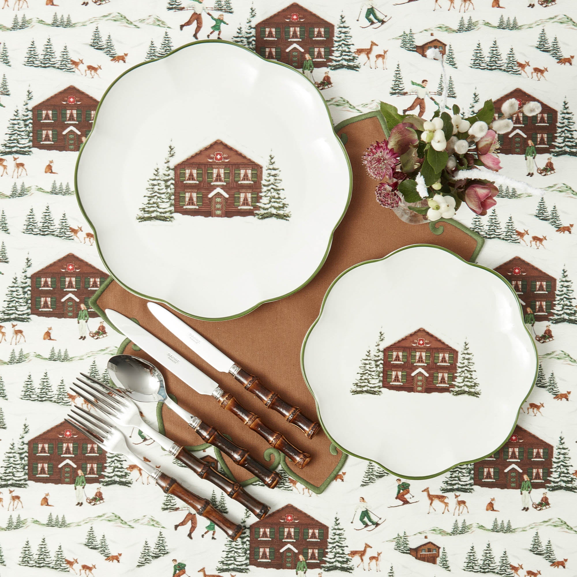 Alpine Chalet Dinner & Starter Plates (Set of 8)