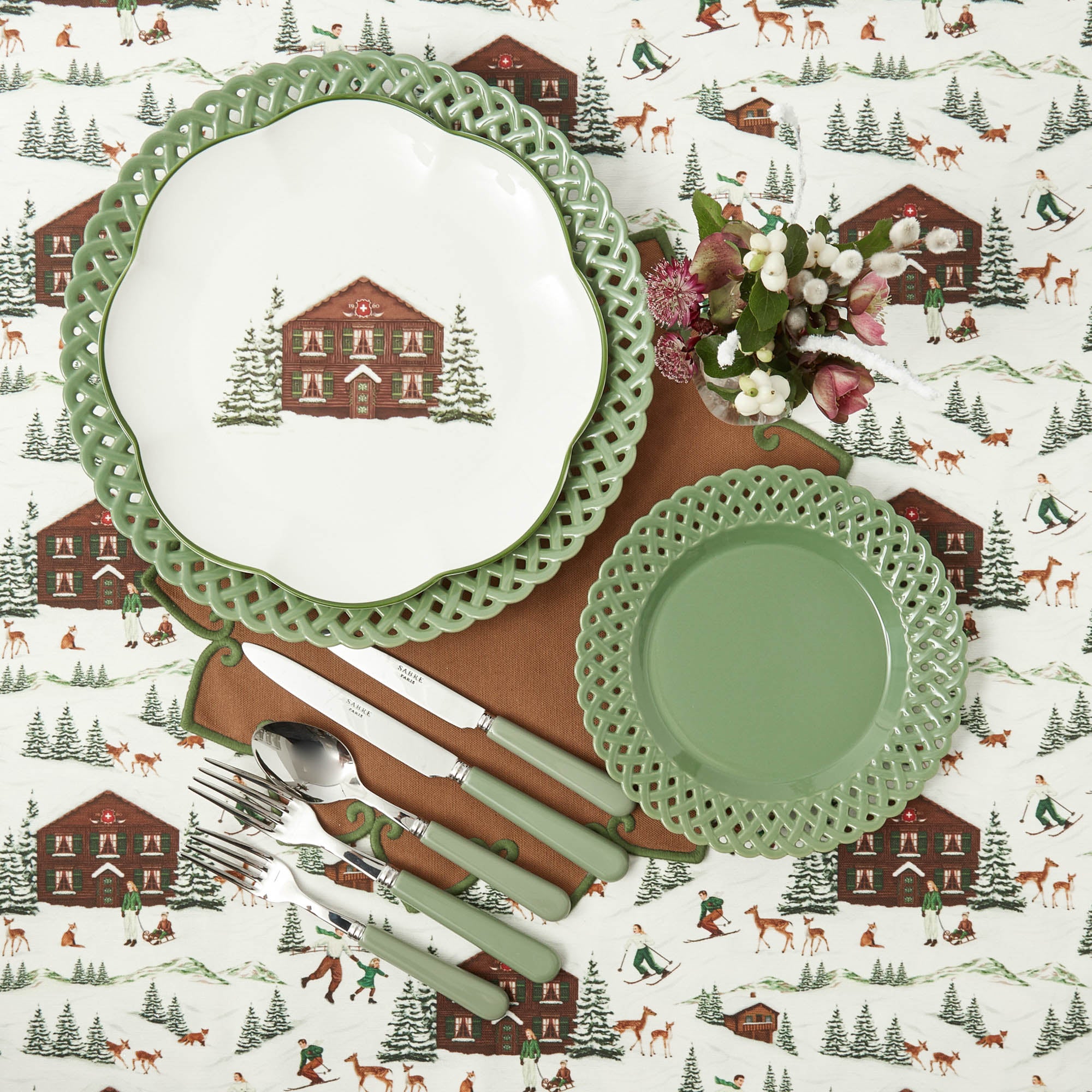 Sage Basketweave Starter Plate