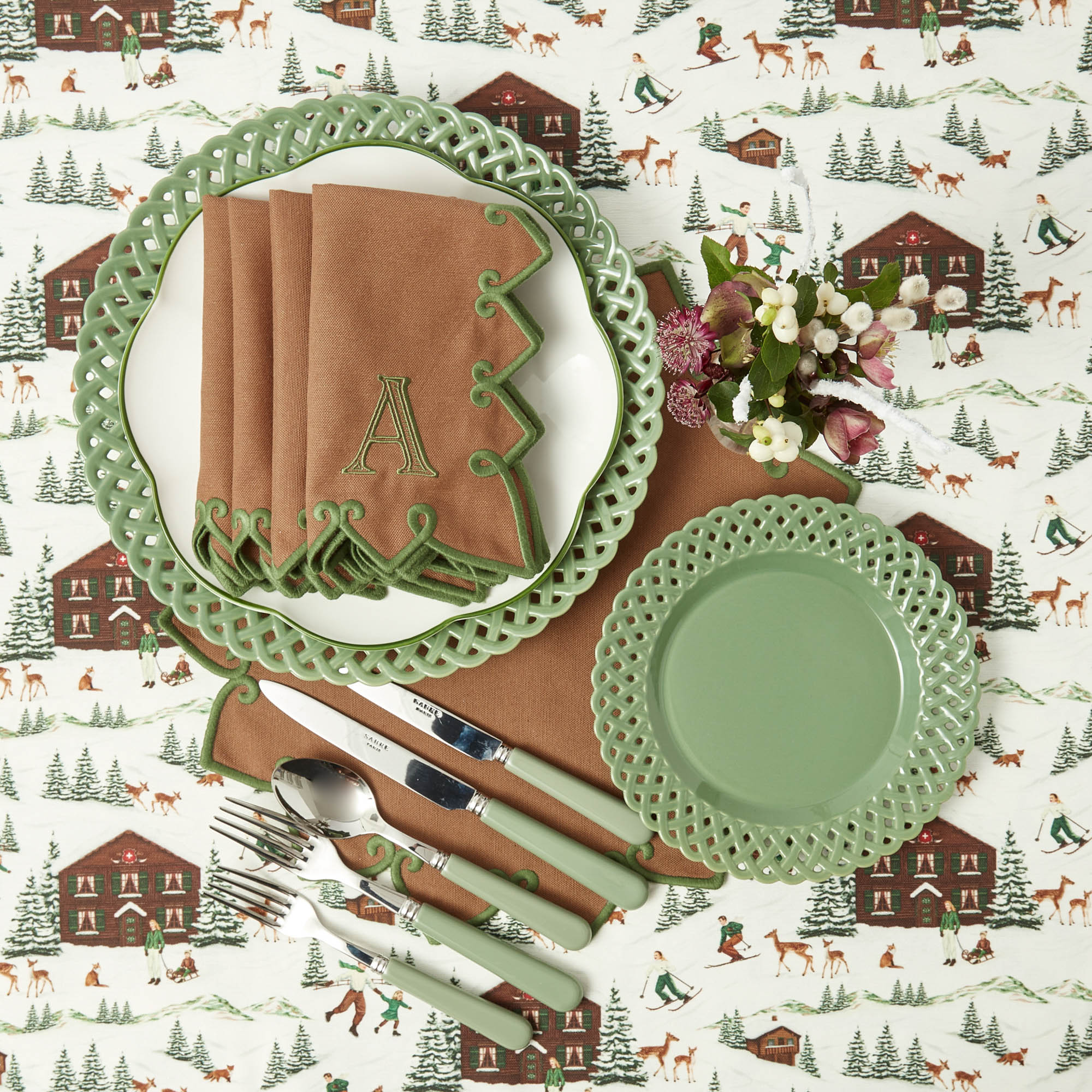 Sage Basketweave Starter Plate