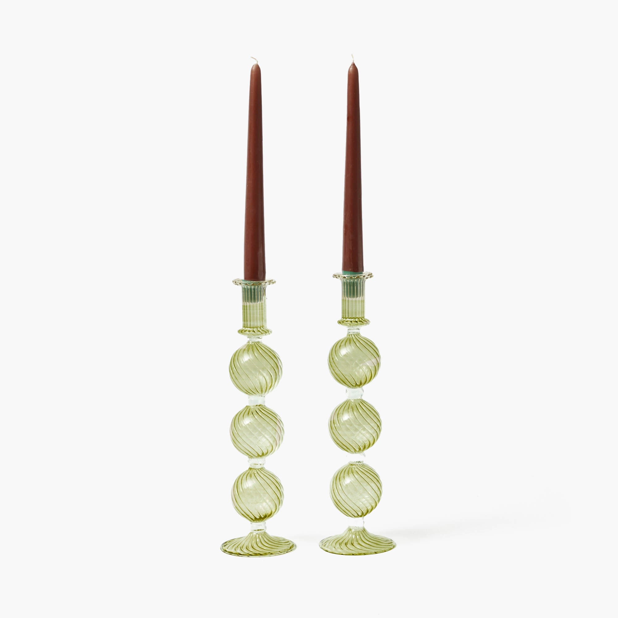 Olive Camille Candle Holders (Pair)