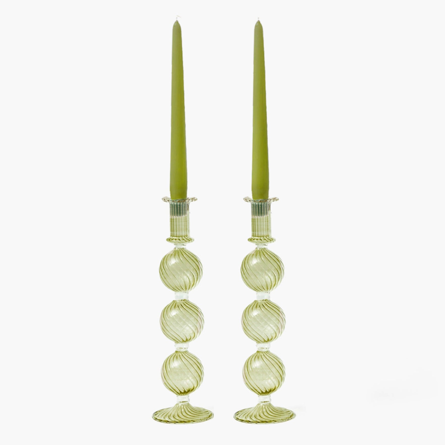 Olive Camille Candle Holders (Pair)