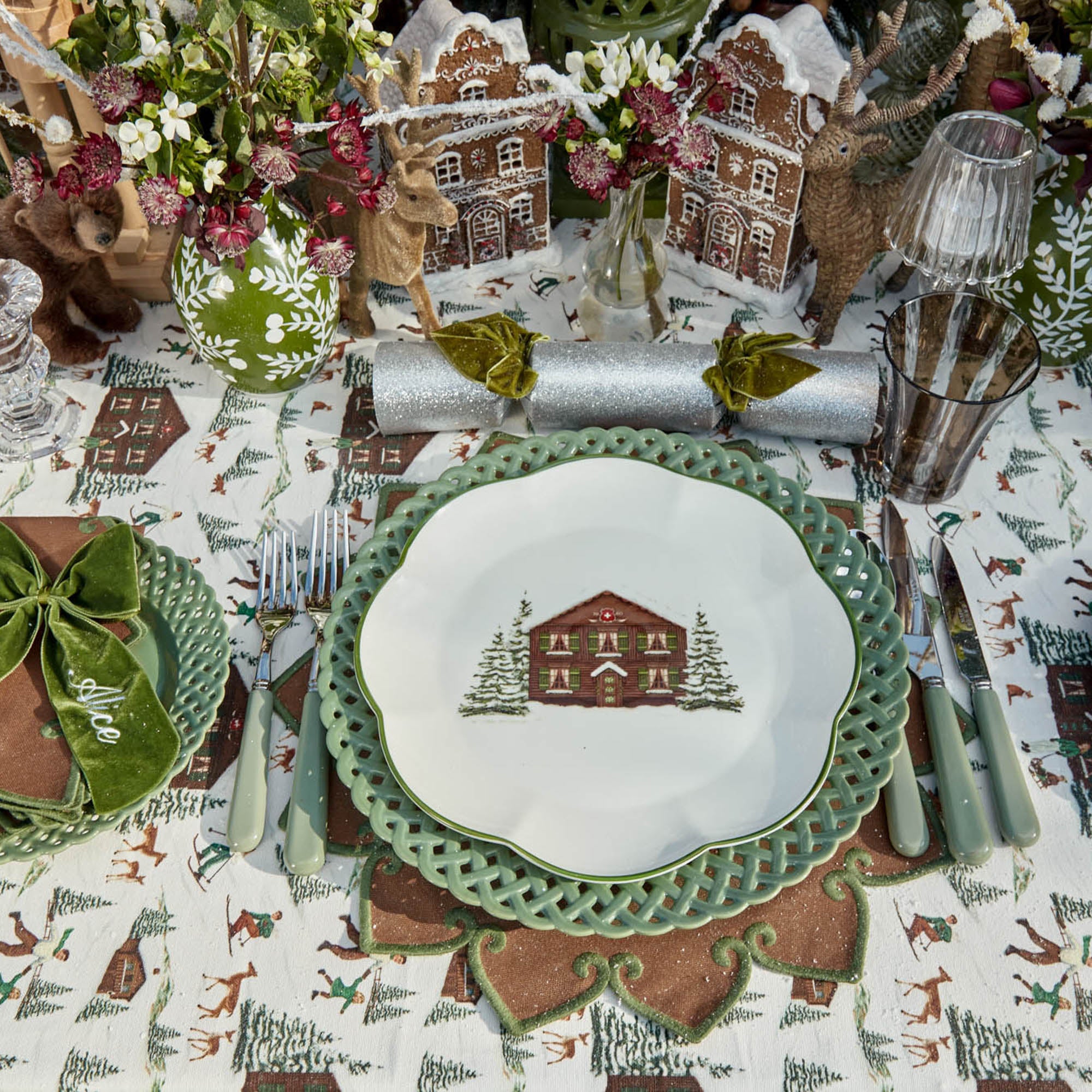 Sage Basketweave Dinner Plate