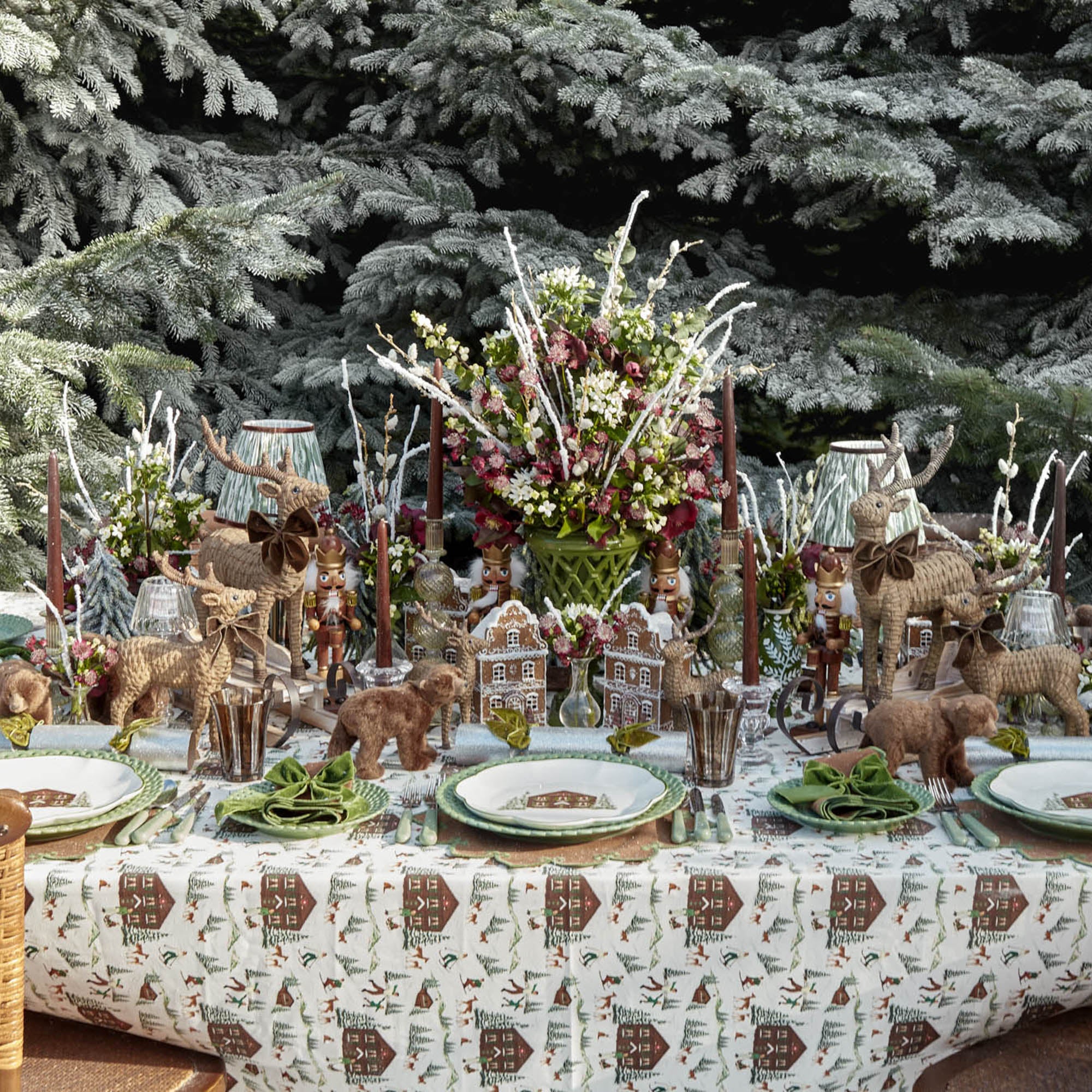 Silver Glitter Crackers with Green Velvet Bow (Box of 6)