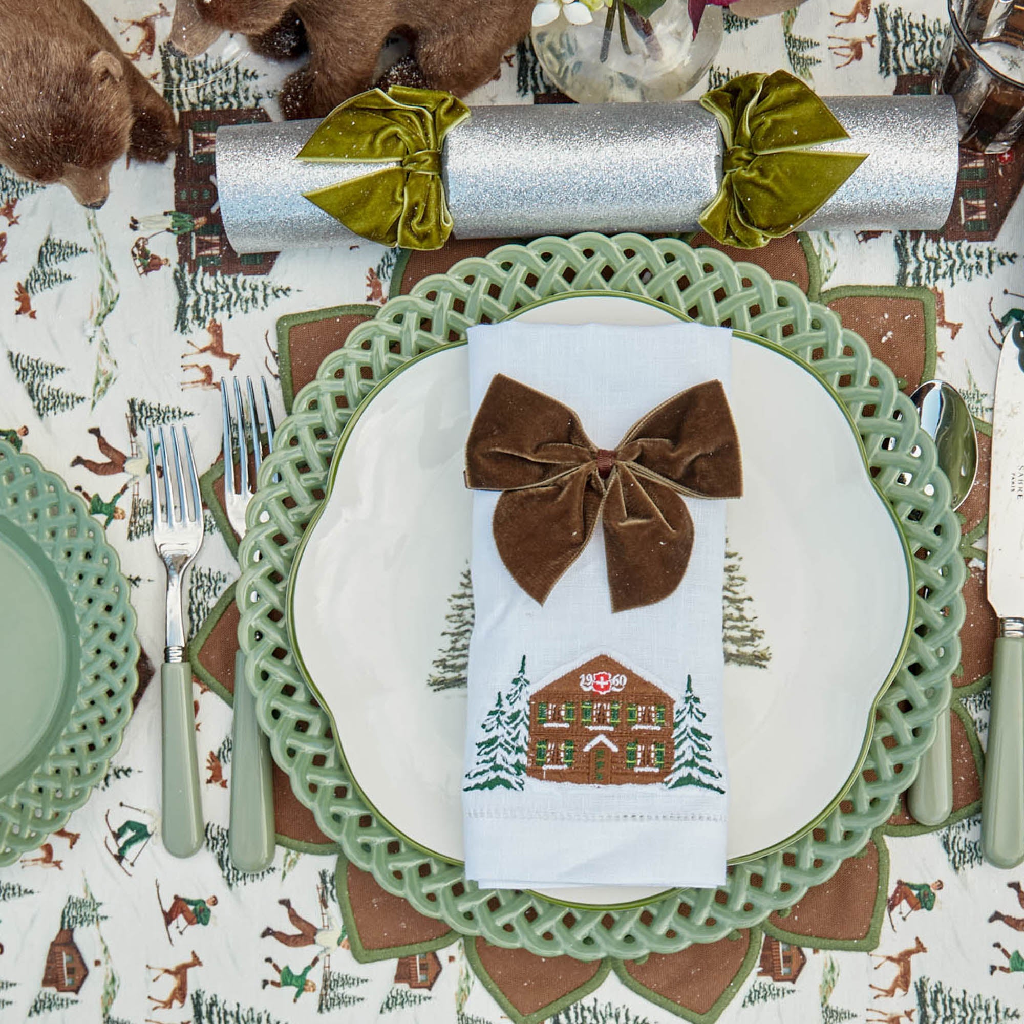 Sage Basketweave Dinner & Starter Plates (Set of 8)