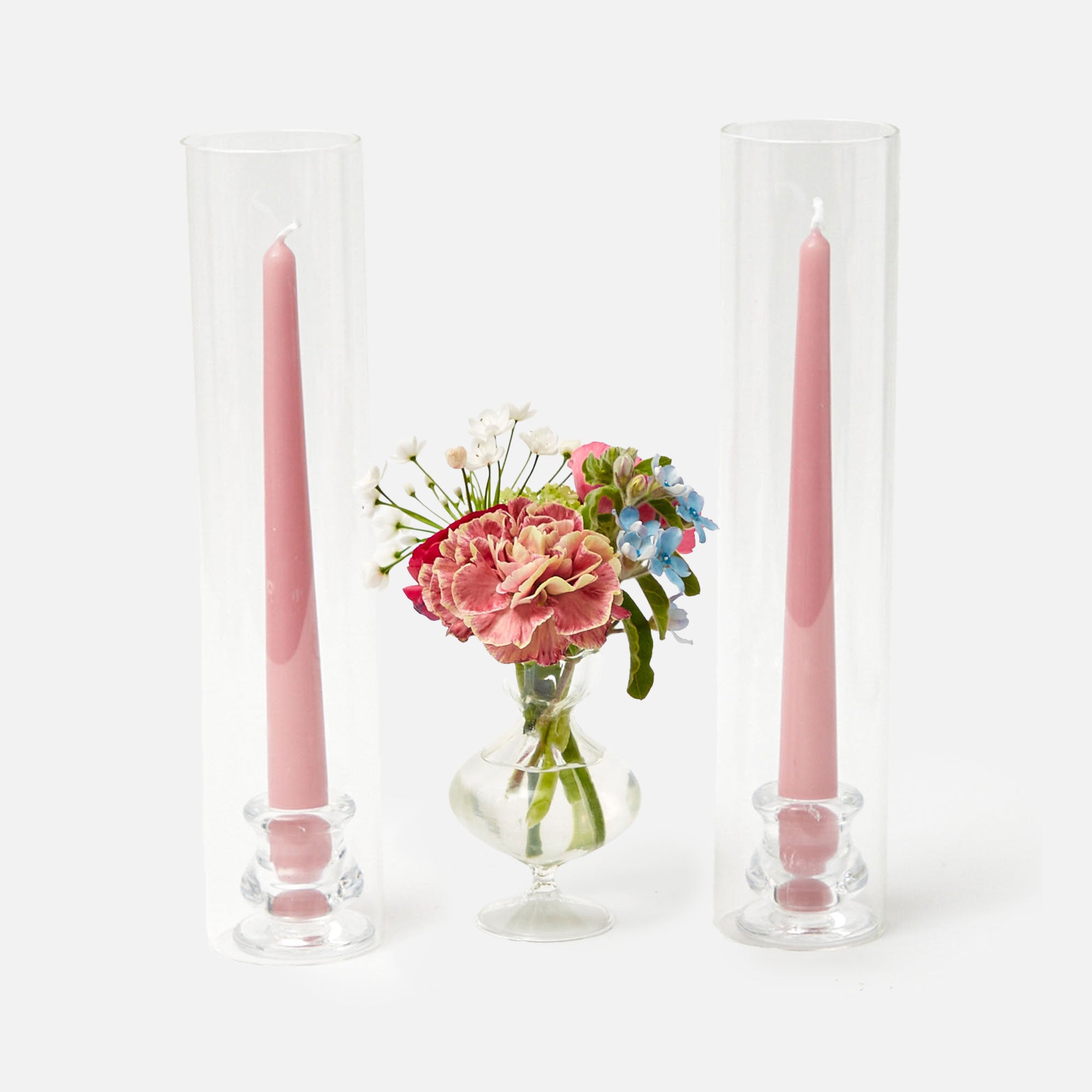 Claudia Glass Hurricane Candle Holder (Pair) Mrs. Alice