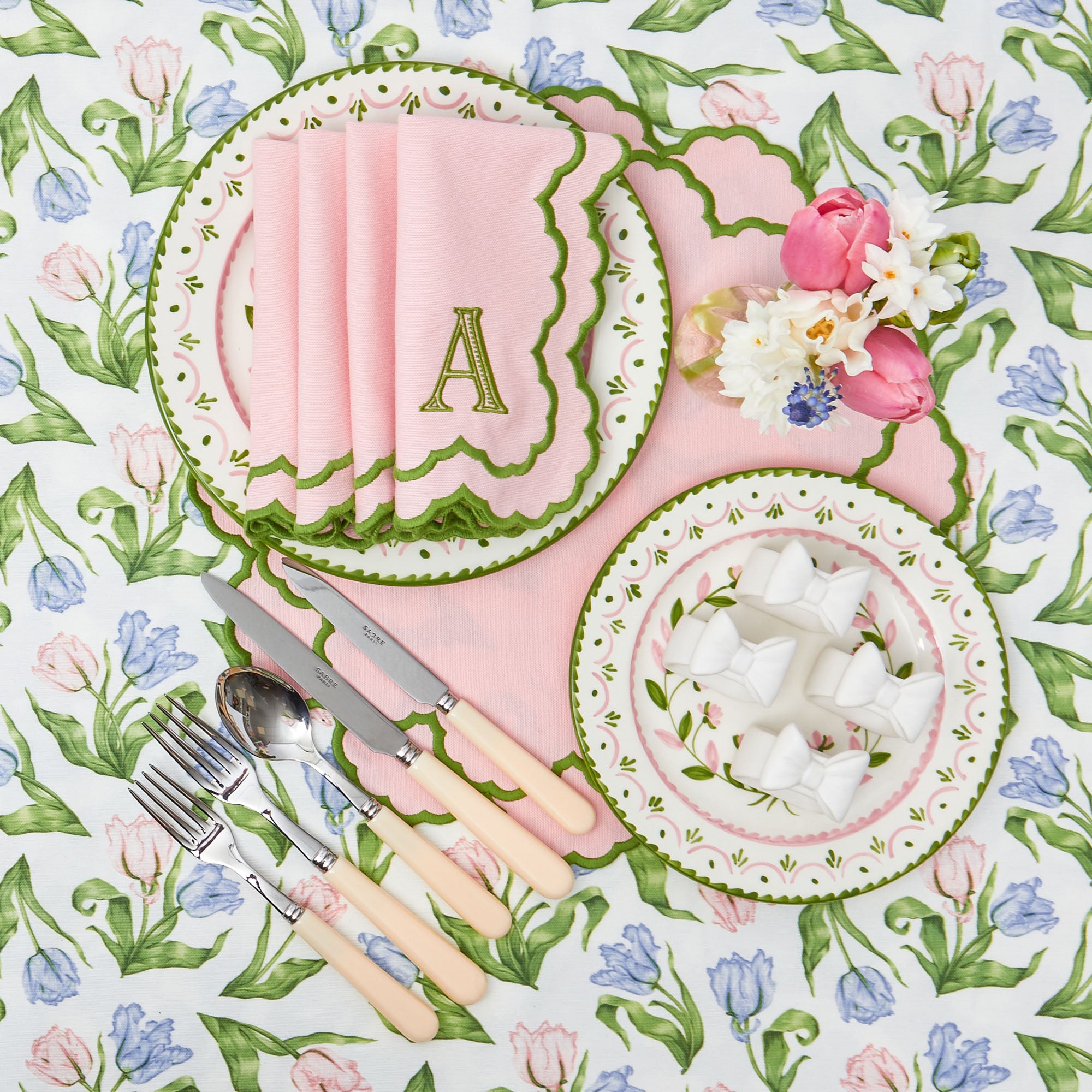Lily Pink & Green Placemats (Set of 4)