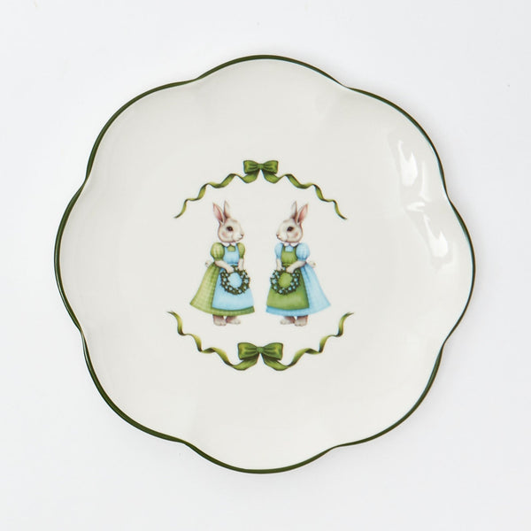 Blue Cottontail Bunny Dinner Plate