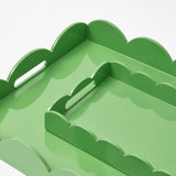 Green Lacquer Scalloped Tray