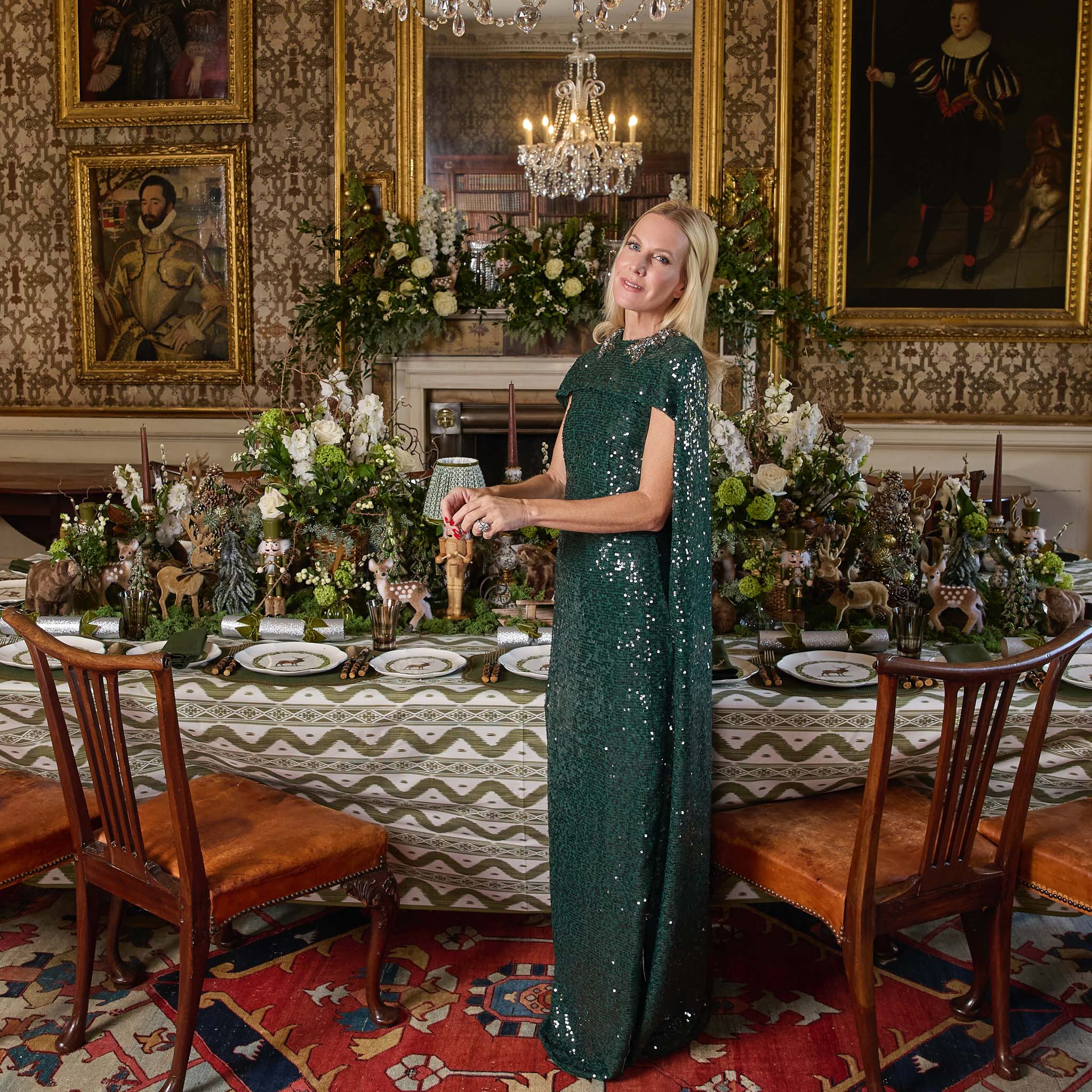 Olive Green Ikat Tablecloth