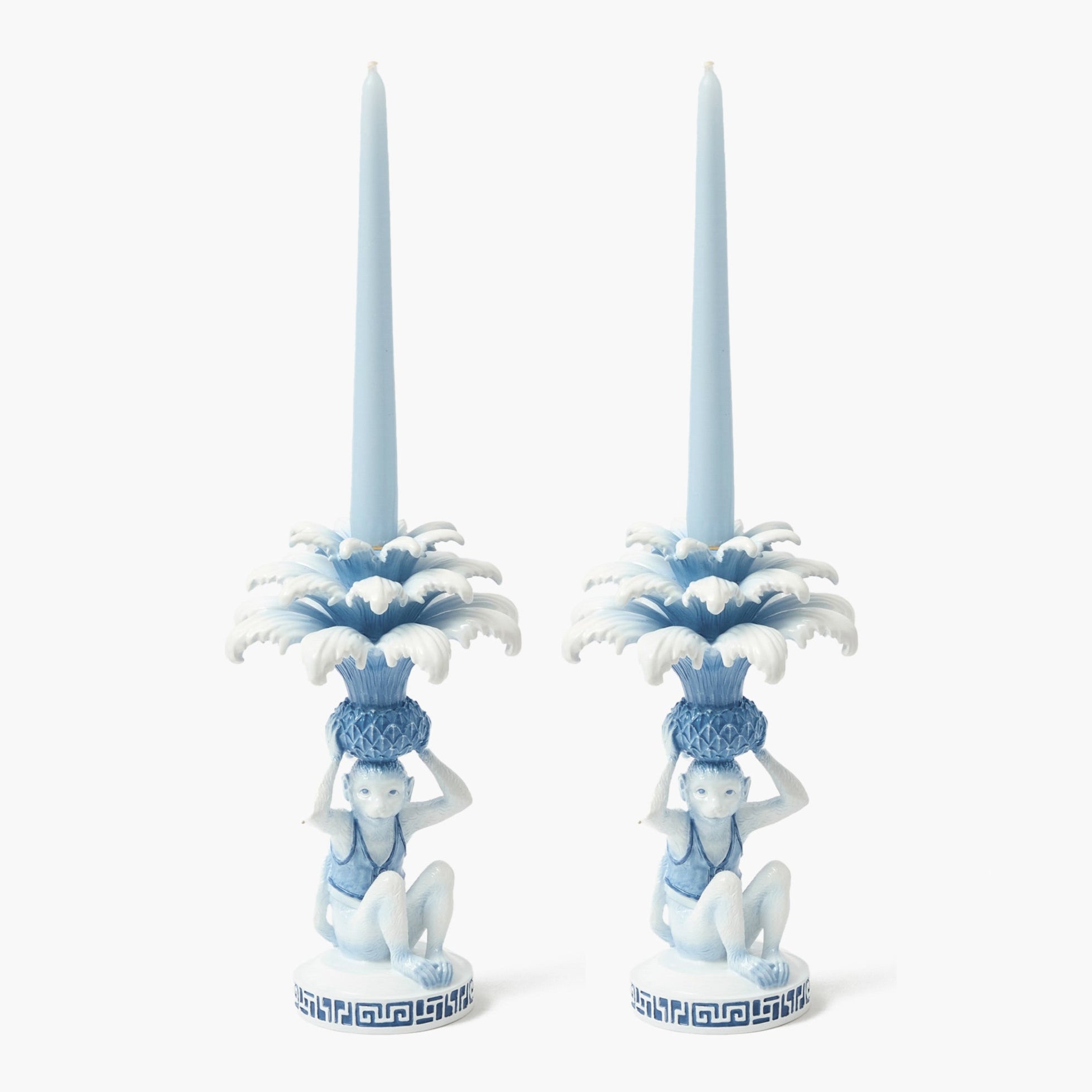 Blue Monkey Candle Holders (Pair)
