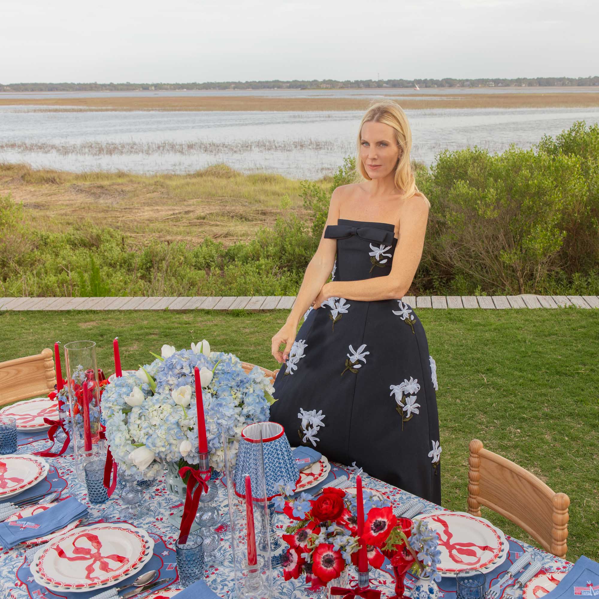 Navy Hobnail Glasses (Set of 6)