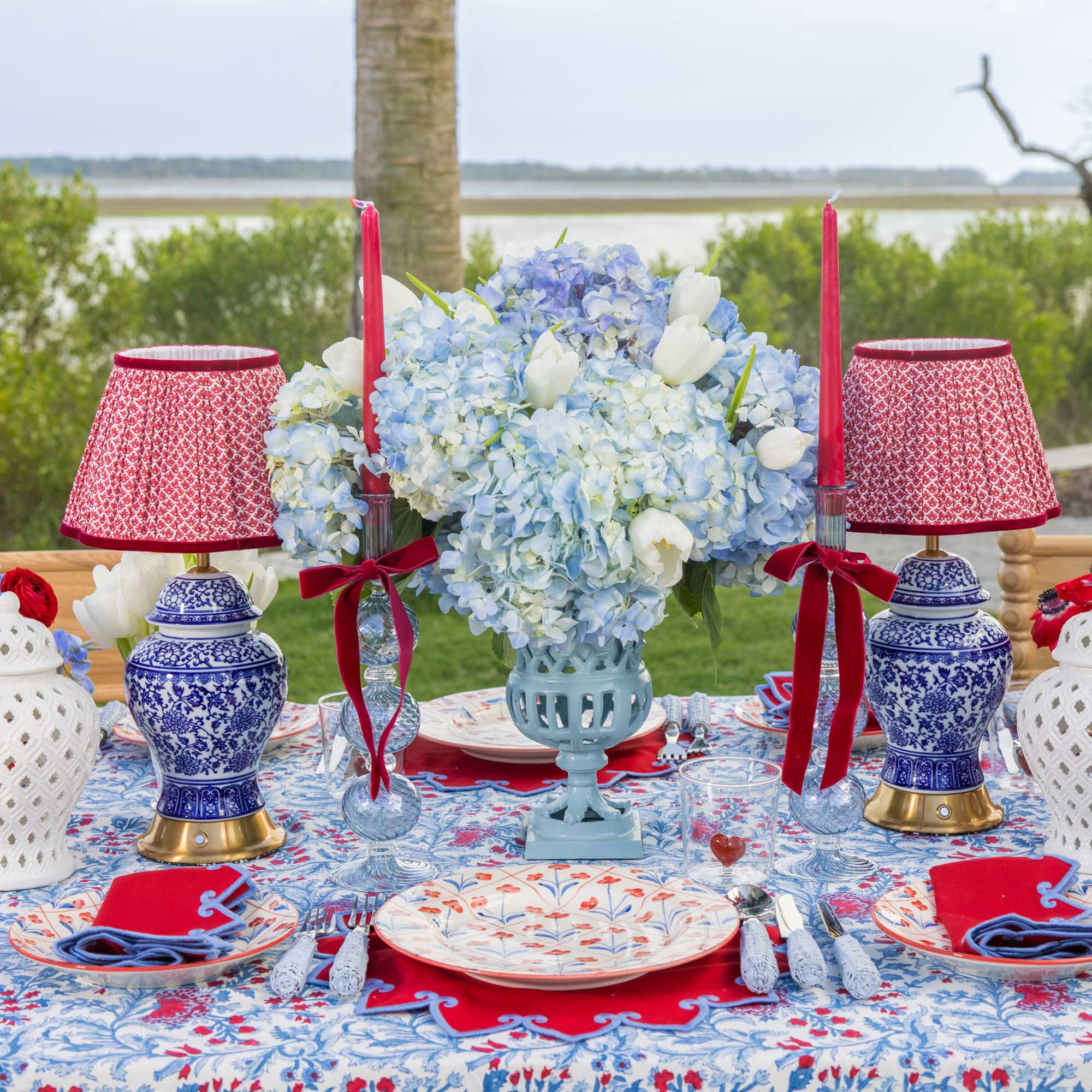 Small Adelaide Soft Blue Lattice Urn Vase