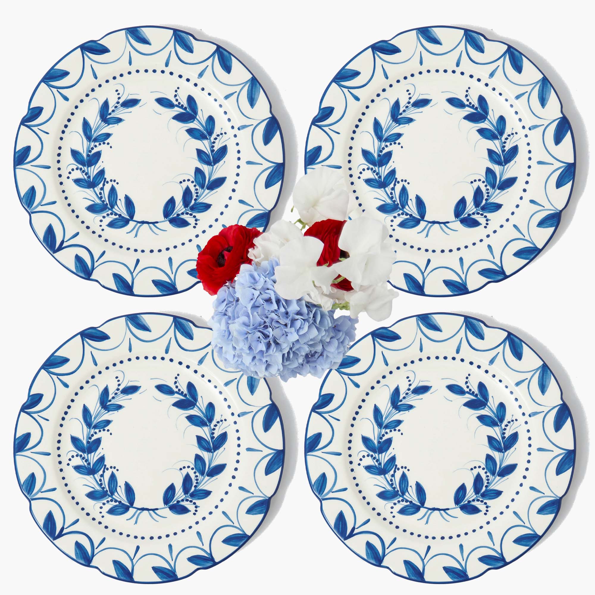 Elizabeth Blue Garland Dinner Plates (Set of 4)