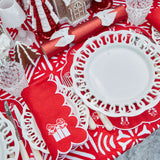 Make your Christmas feasts extra special with the Gretel Applique Red Tablecloth, a festive tablecloth that embodies the spirit of the season and transforms your table into a festive masterpiece.