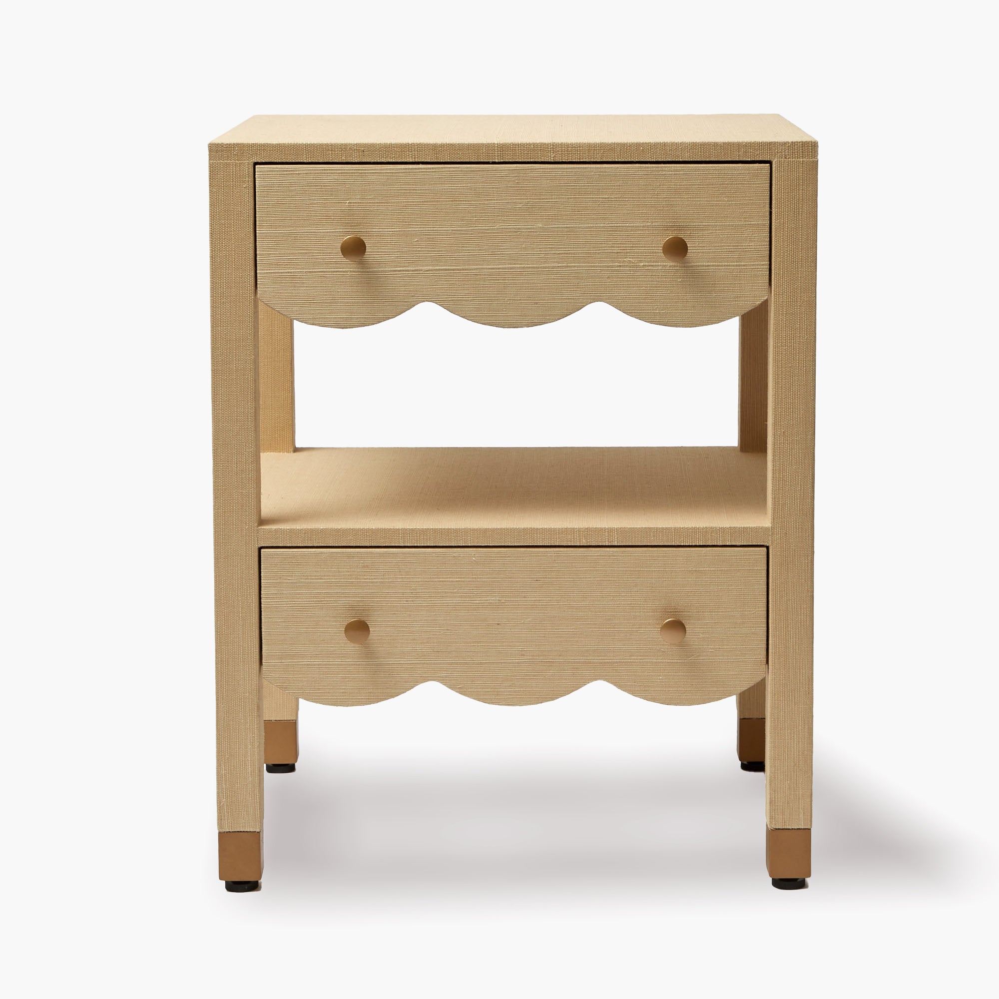 Grasscloth Bedside Table