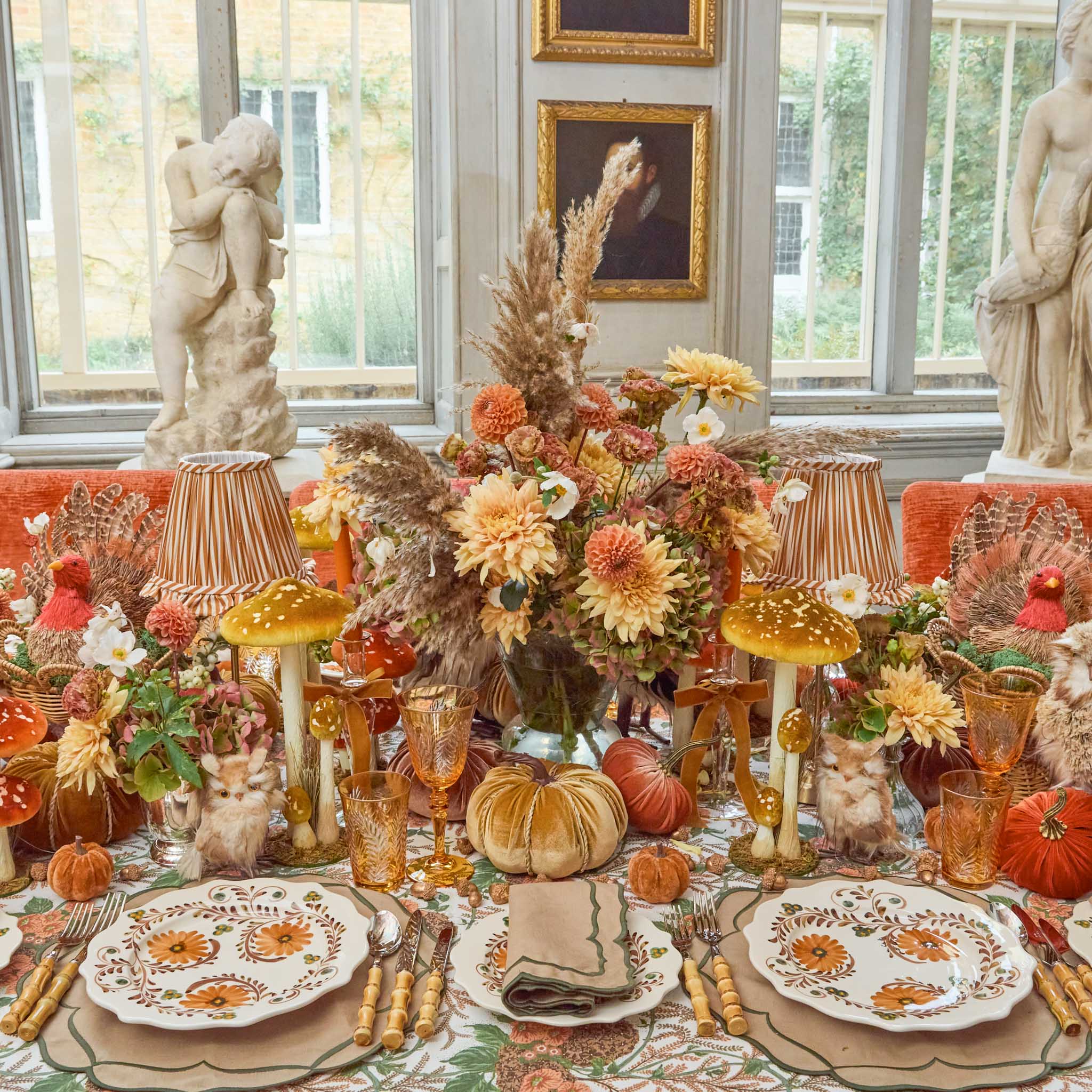 Autumn Flowers Dinner Plates (Set of 4)