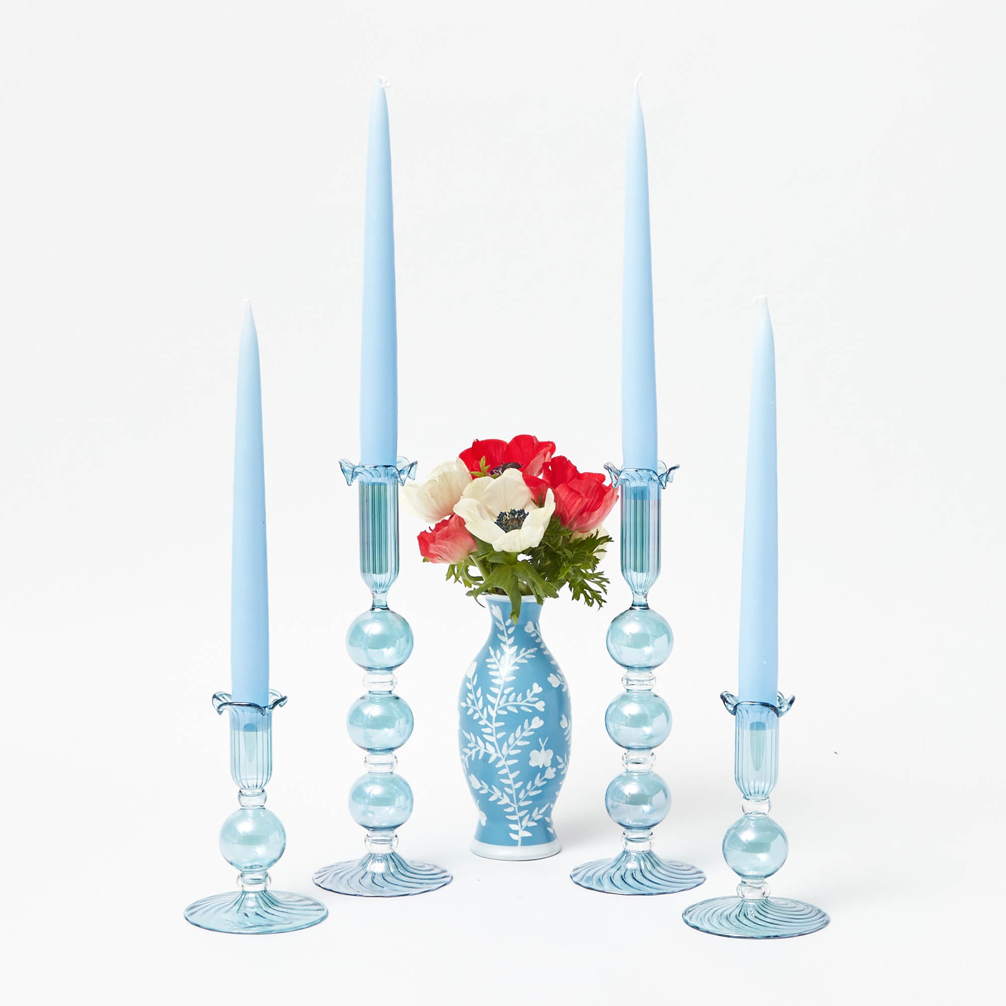 Handmade Ice Blue Candles (Set of 8)